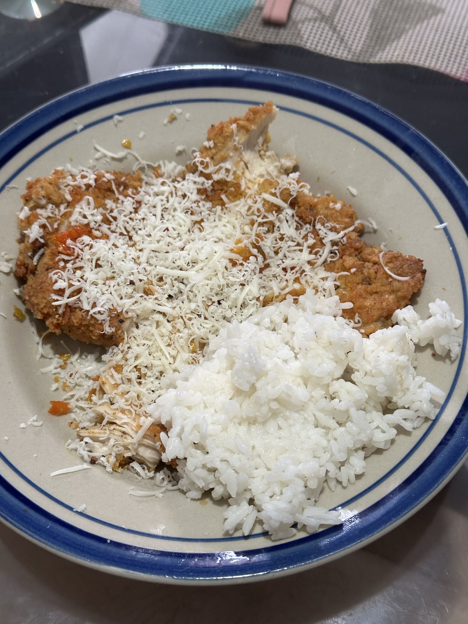 Chicken rice with cheese