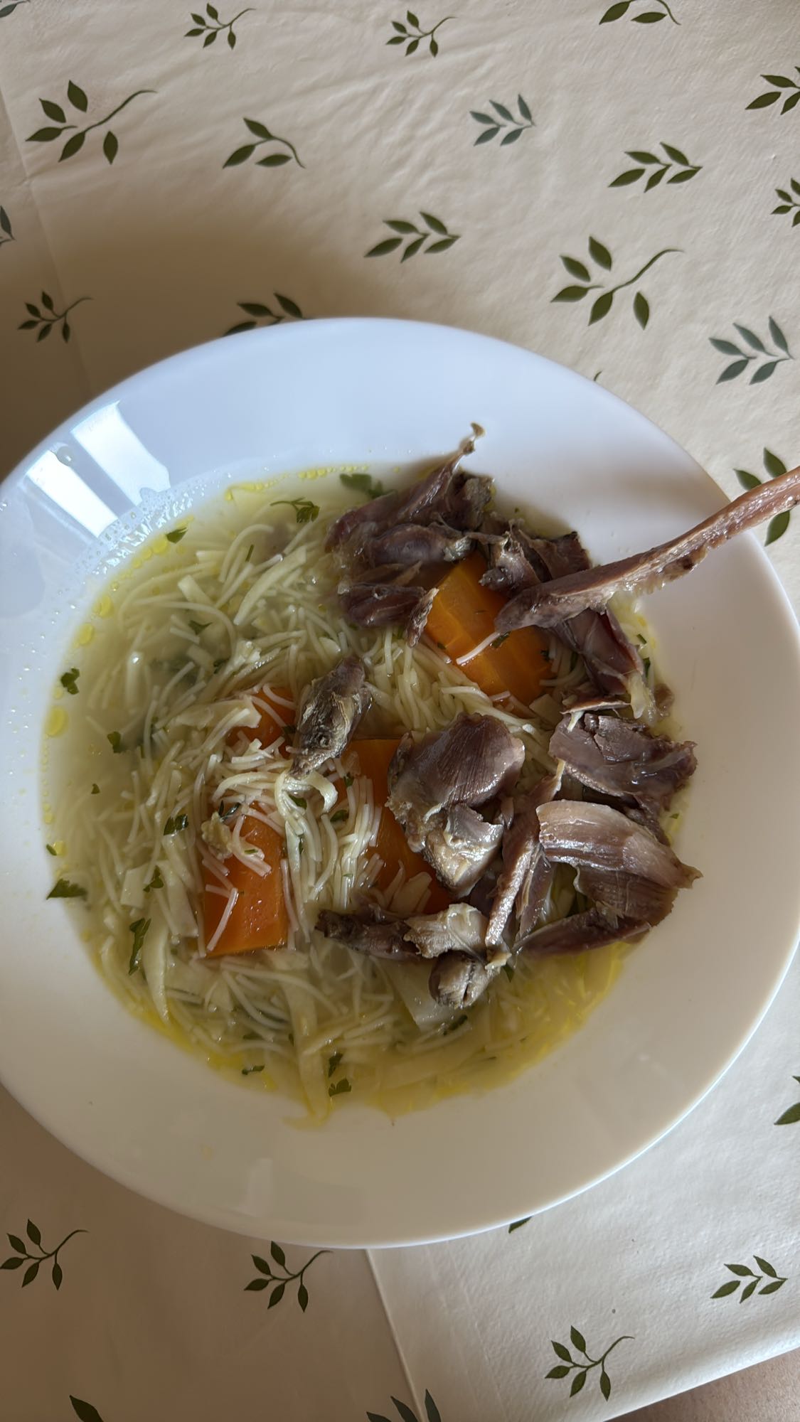 Supă cu tăiței și rață