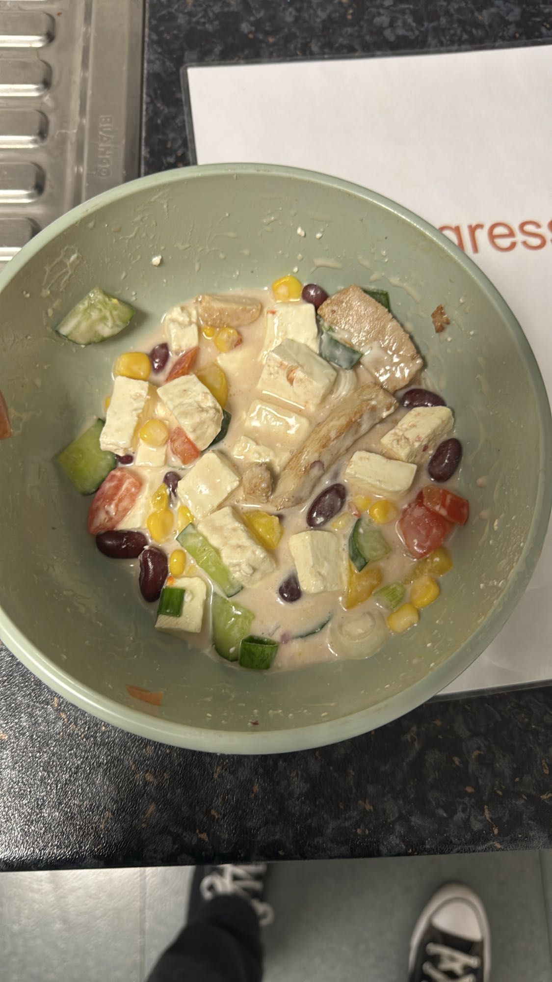 Kip en groente salade