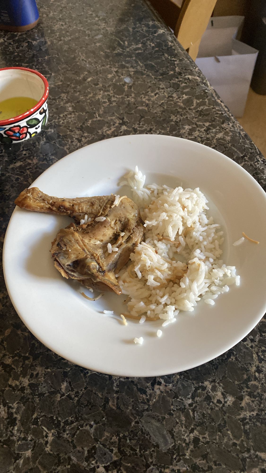 Chicken and rice plate