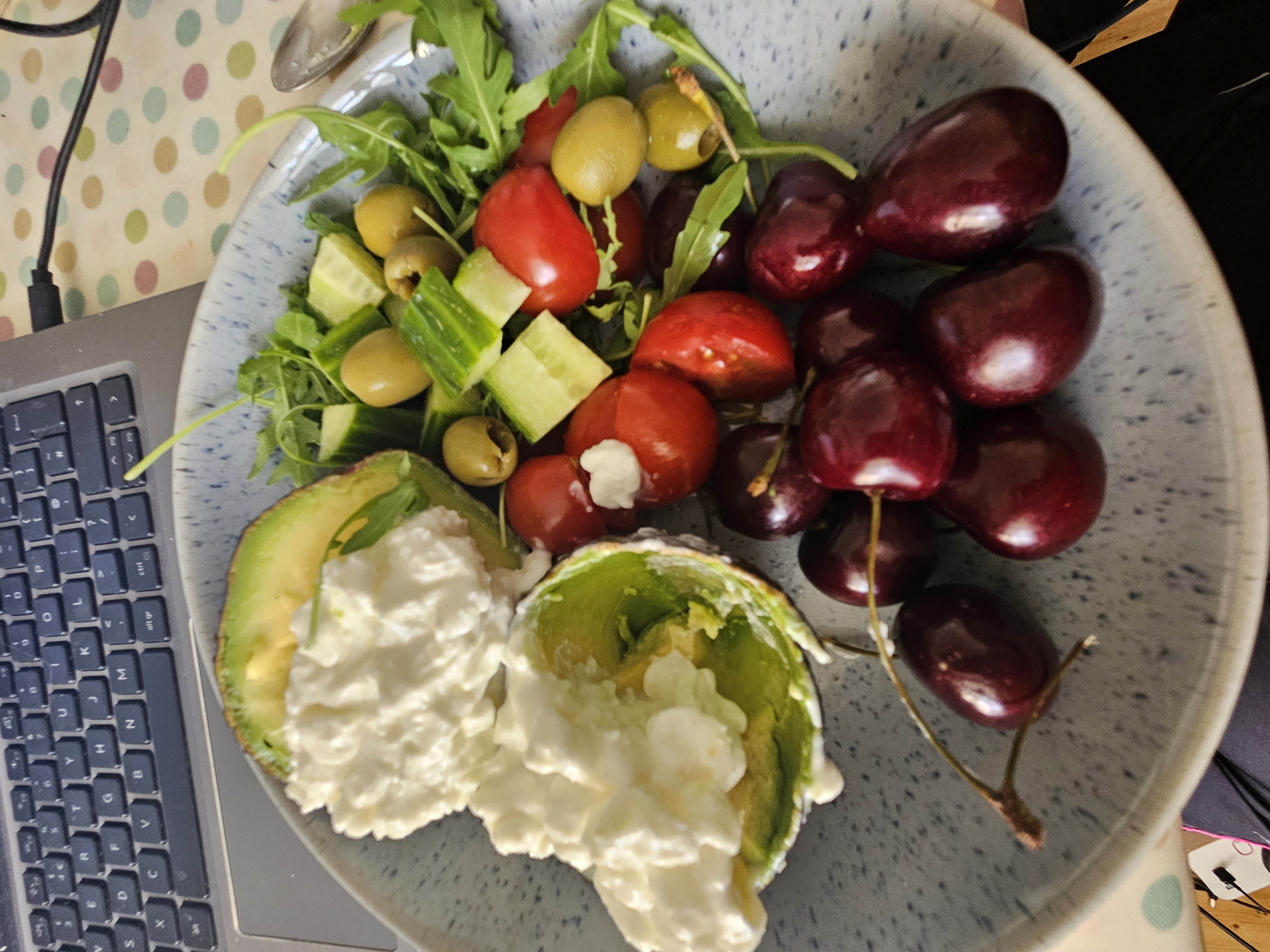 Avocado Salad & Cherries