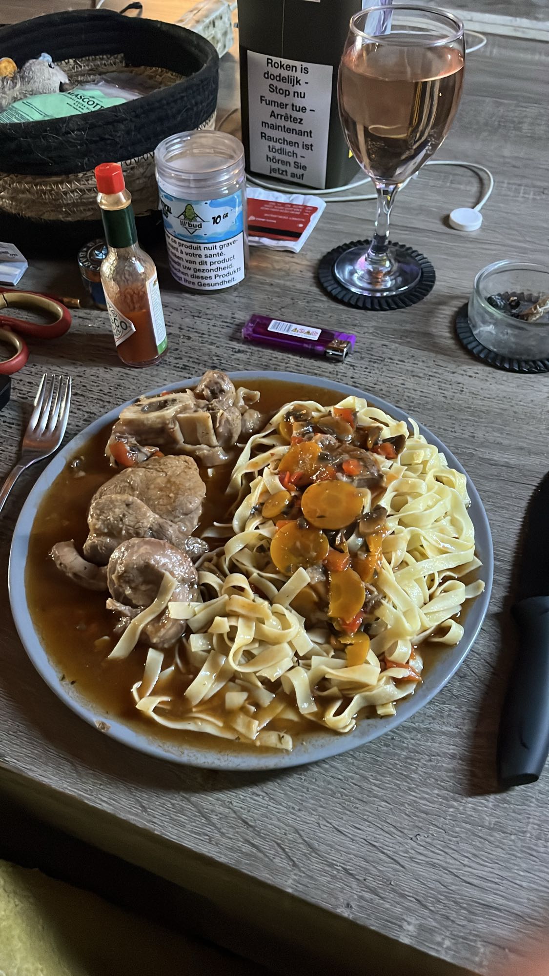 Ragoût de porc et tagliatelles