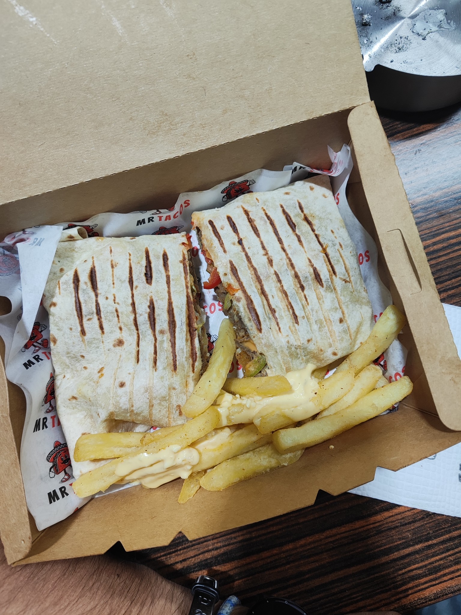 Grilled wrap with fries