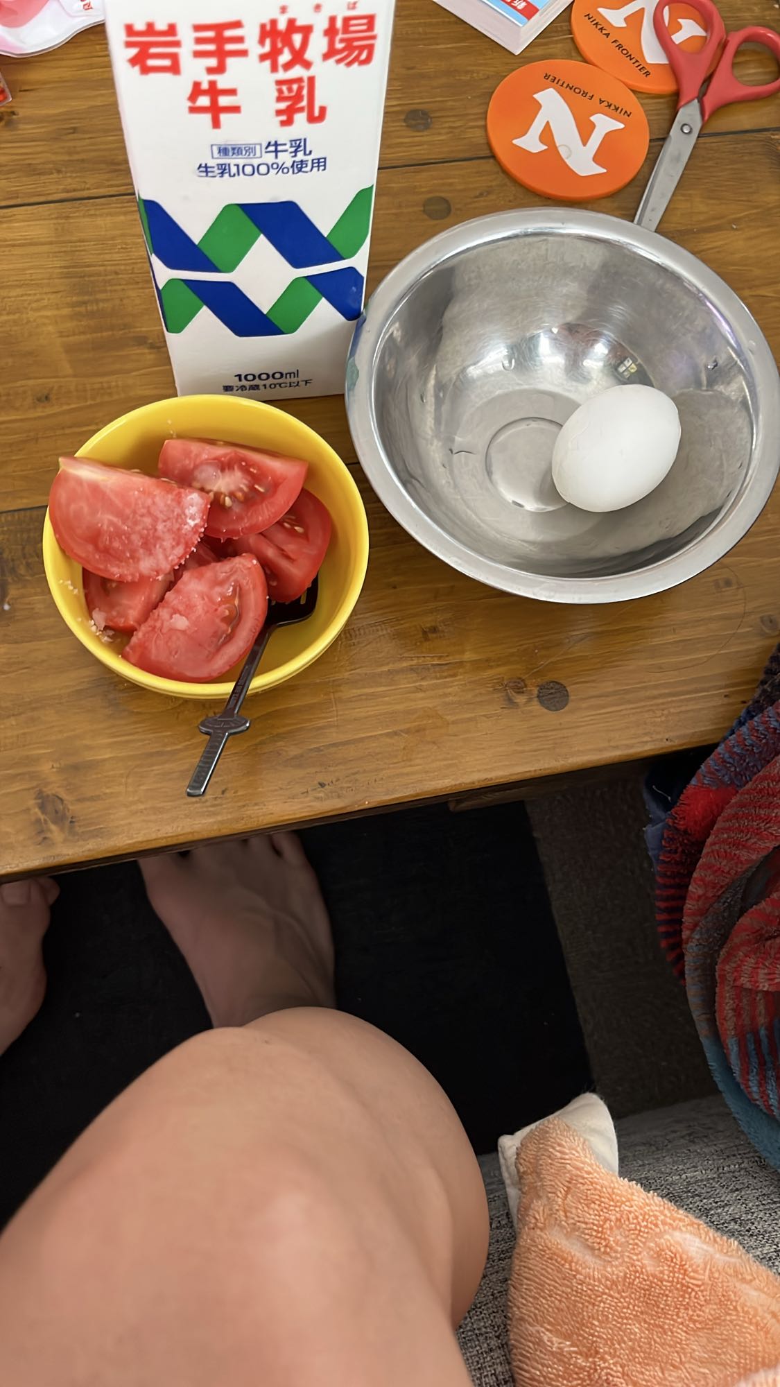 トマトと卵と牛乳