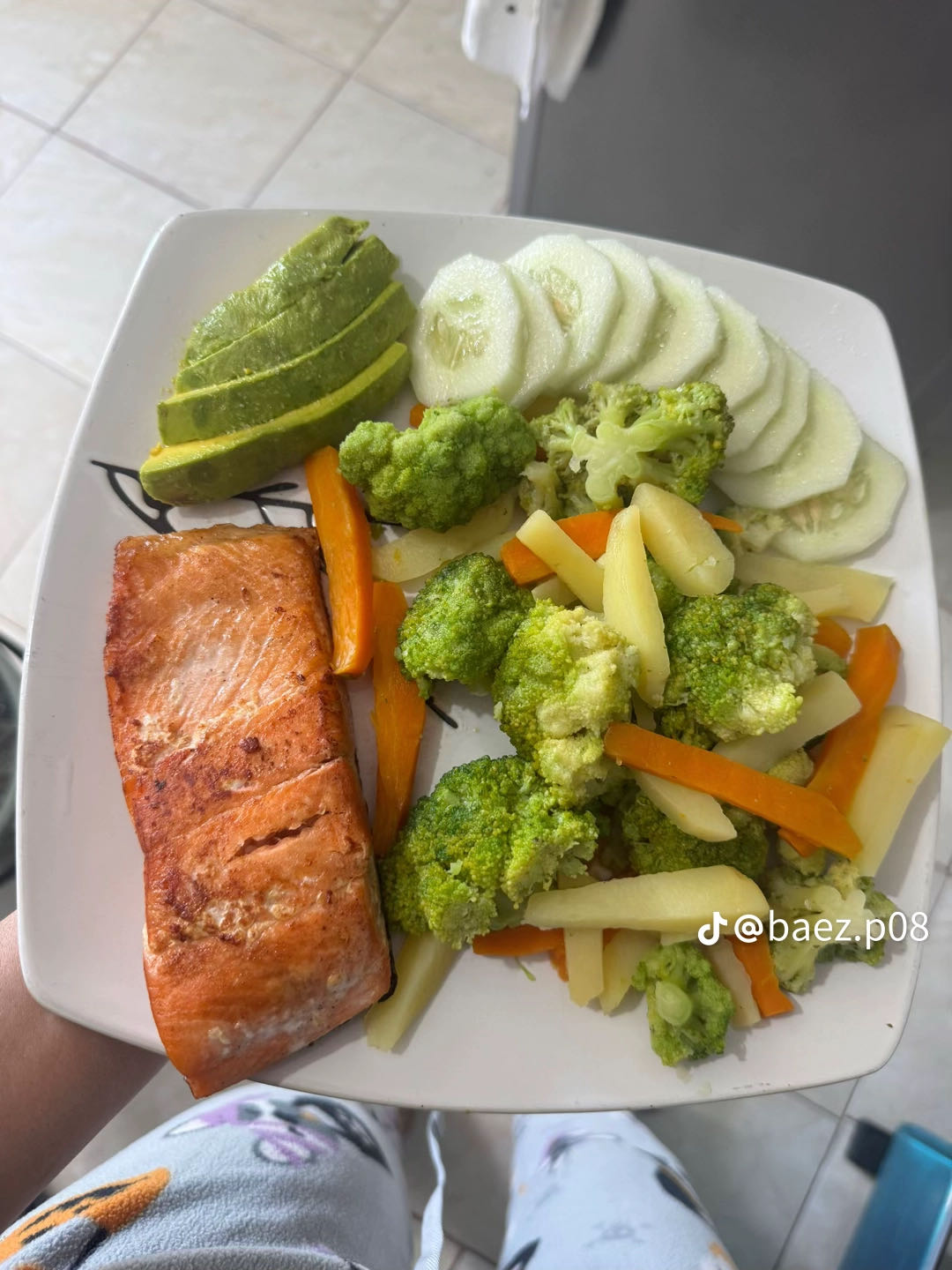 Salmón con vegetales