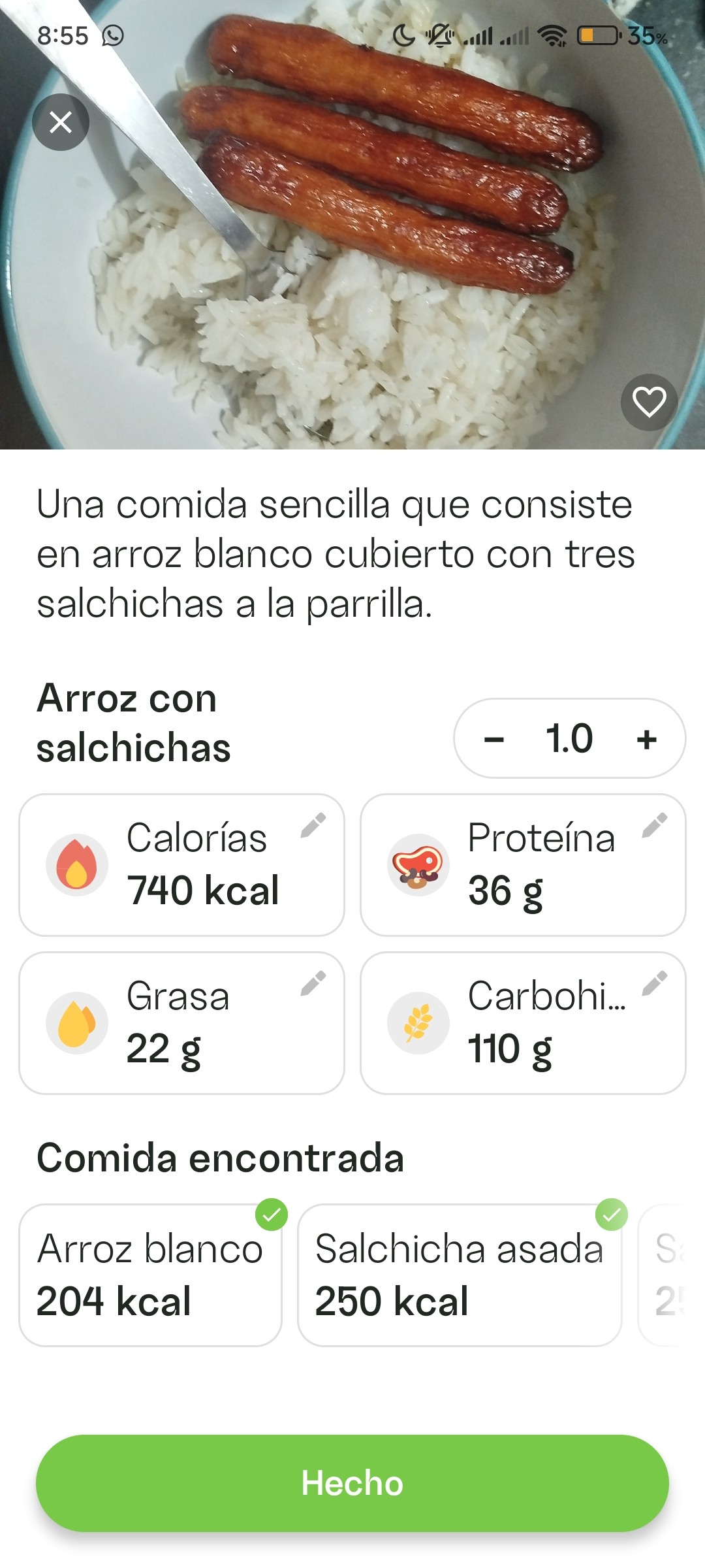 Arroz con salchichas