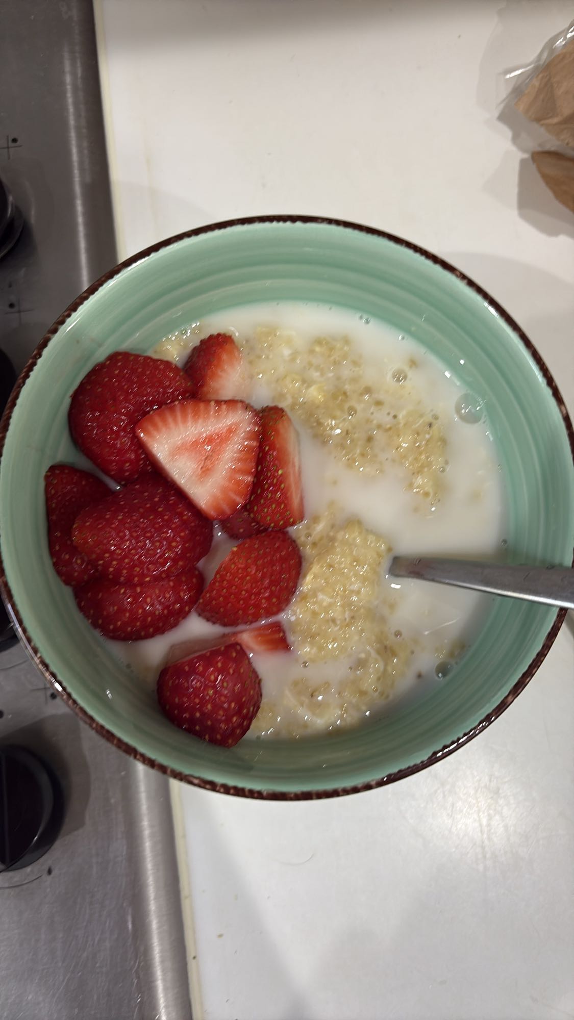 Strawberry wheat groat bowl