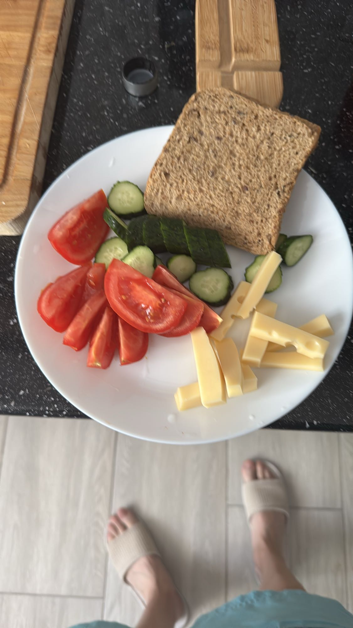Cheese Veggie Toast Plate