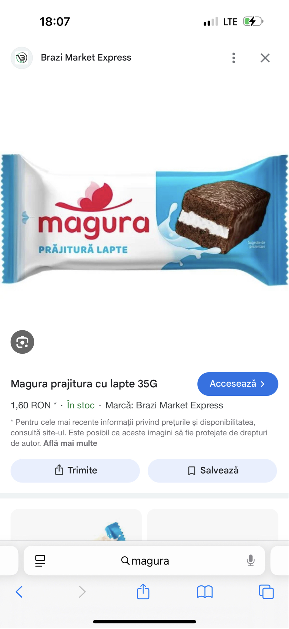 Magura prăjitură cu lapte