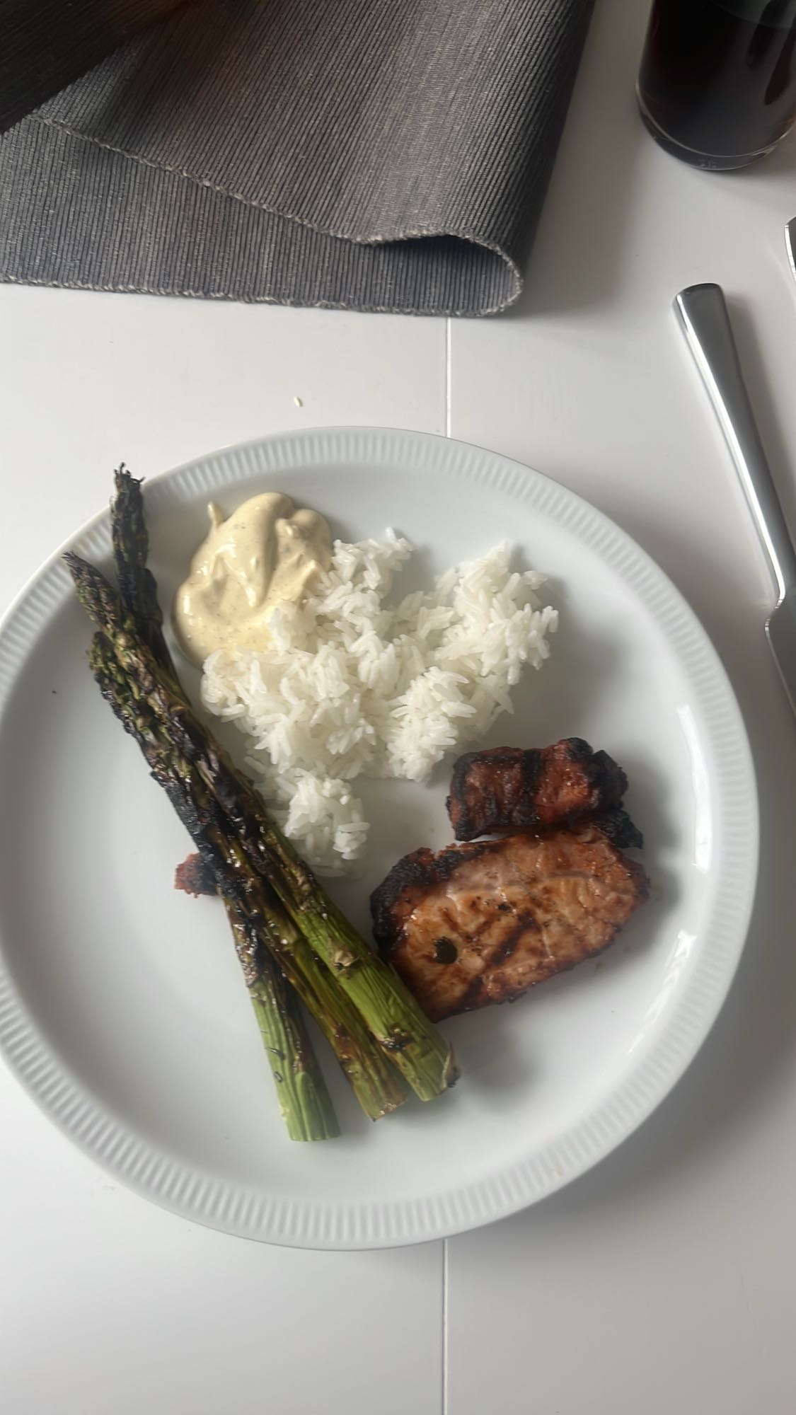 Grillad fläskkotlett med ris