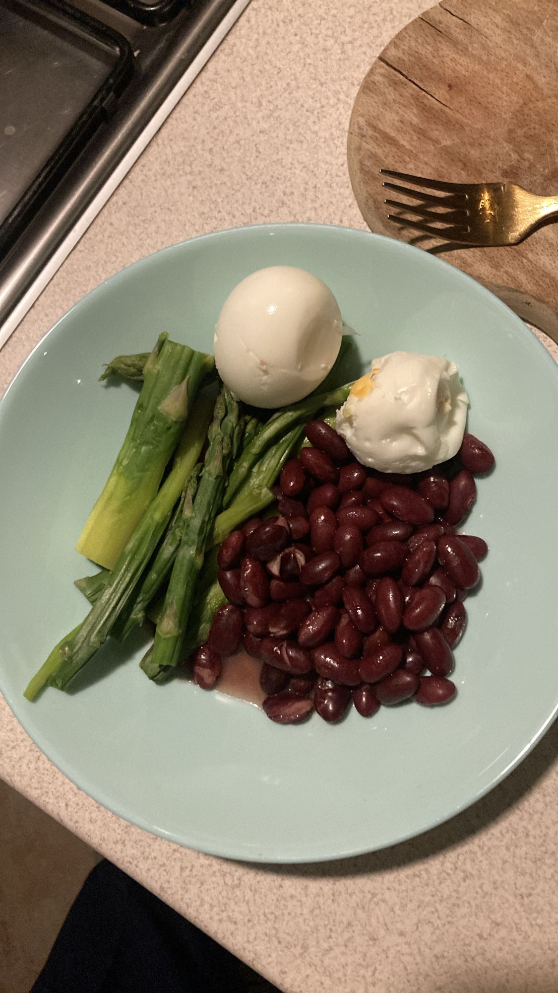 Eggs Beans Asparagus Plate