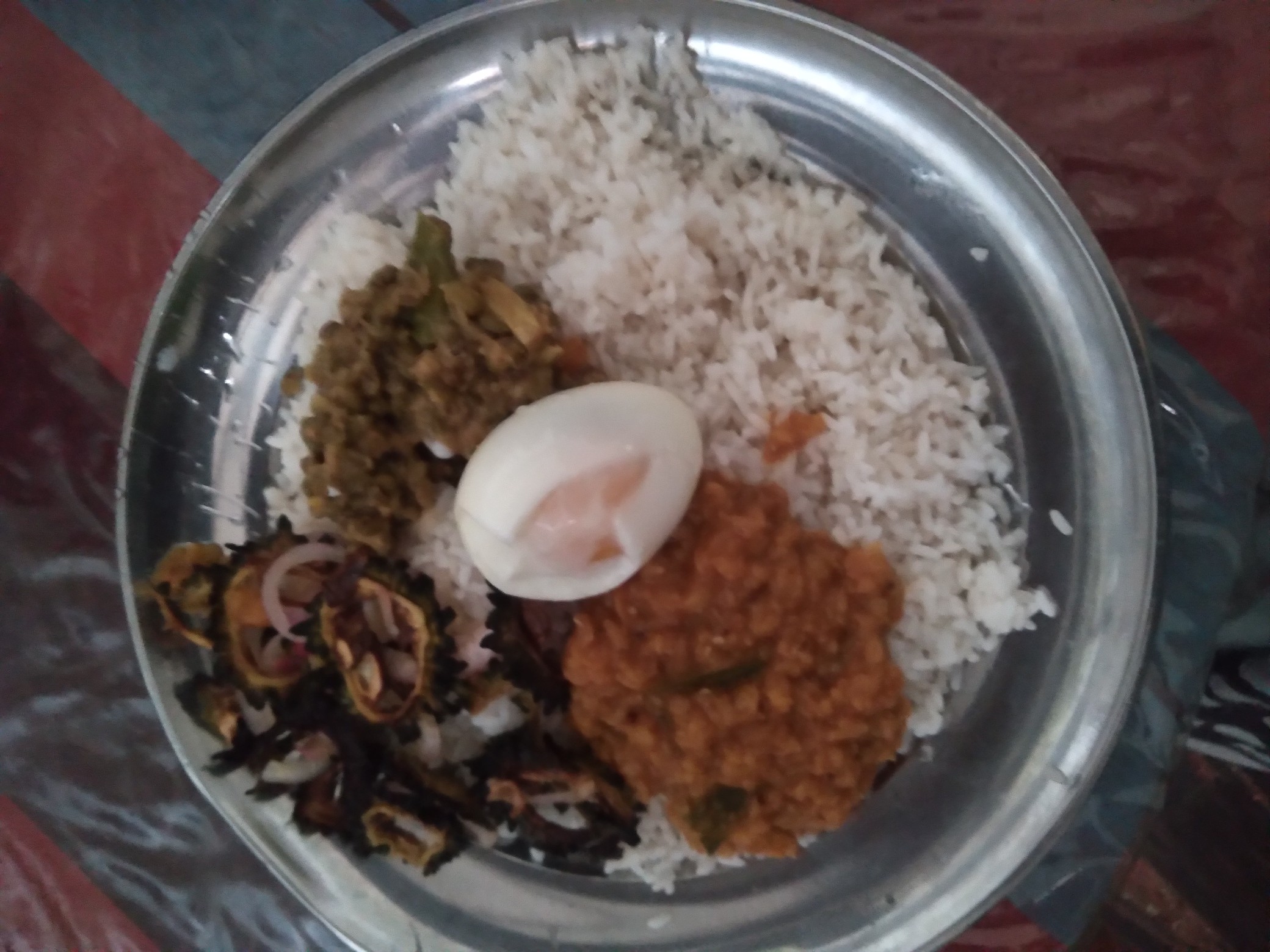 Rice with egg and curry