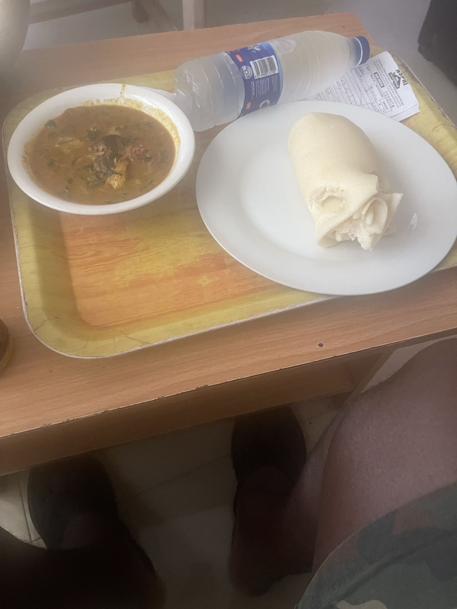 Pounded yam with soup