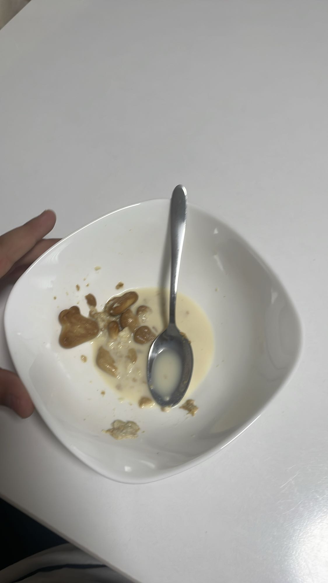 Milk and cereal remnants