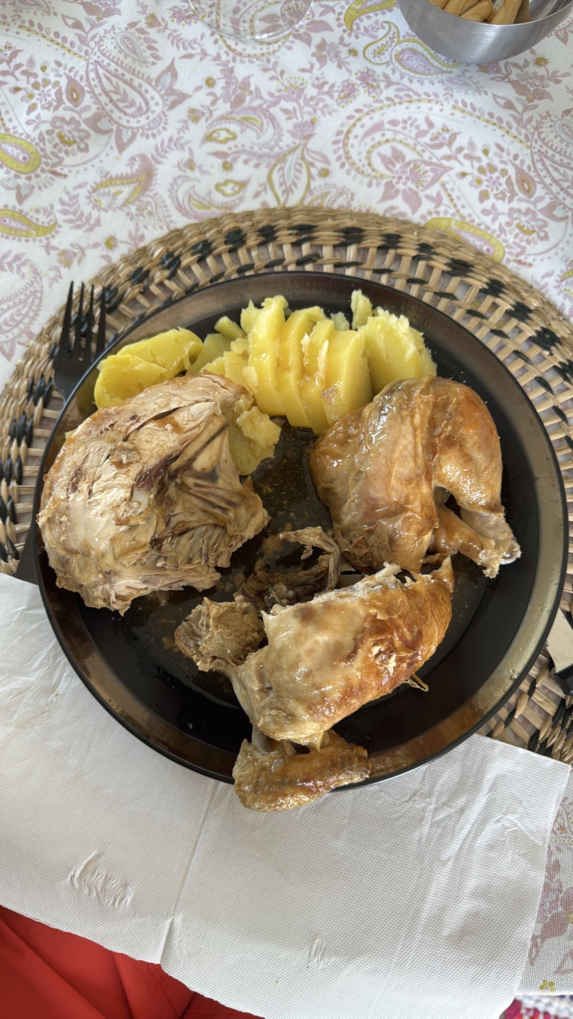 Pollo asado con papas