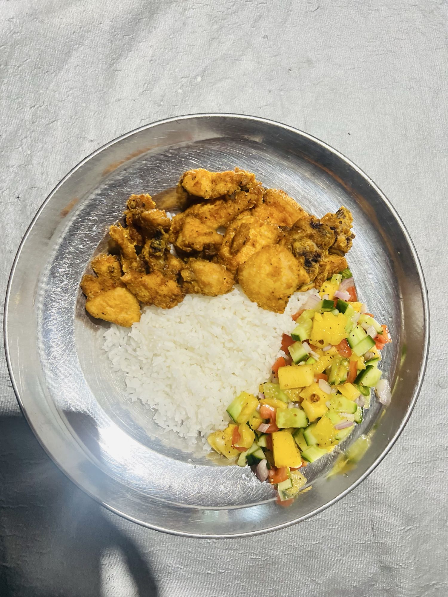 Chicken rice with salad (no chicken)