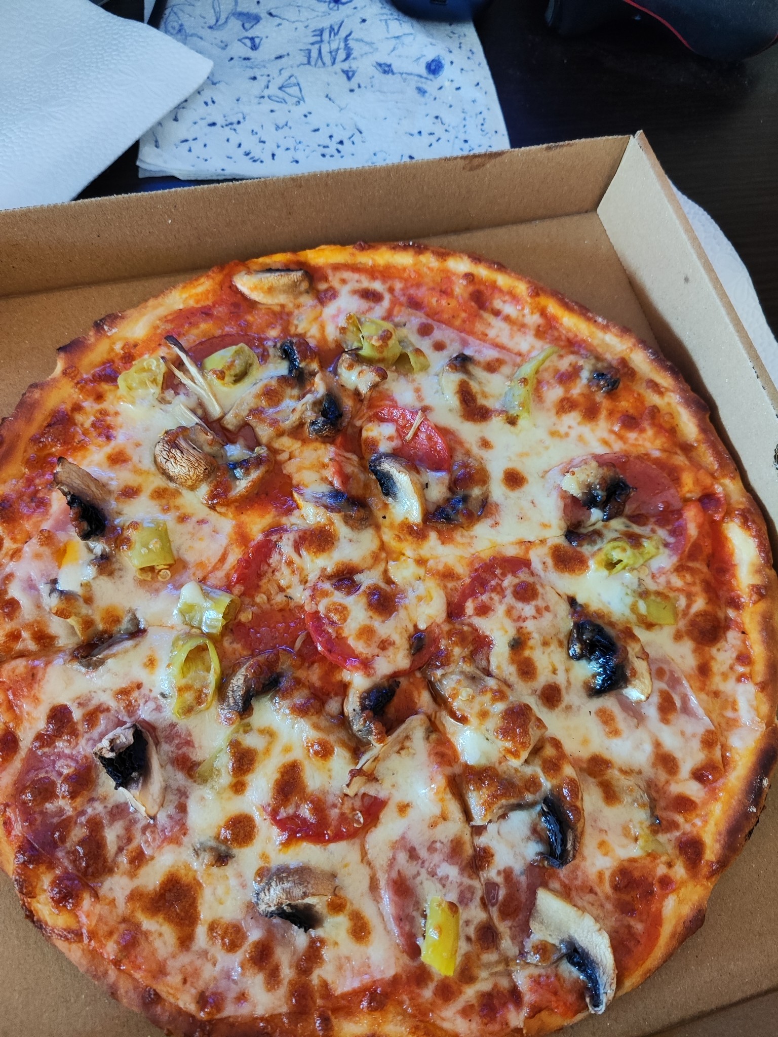 Mushroom Pepperoni Pizza