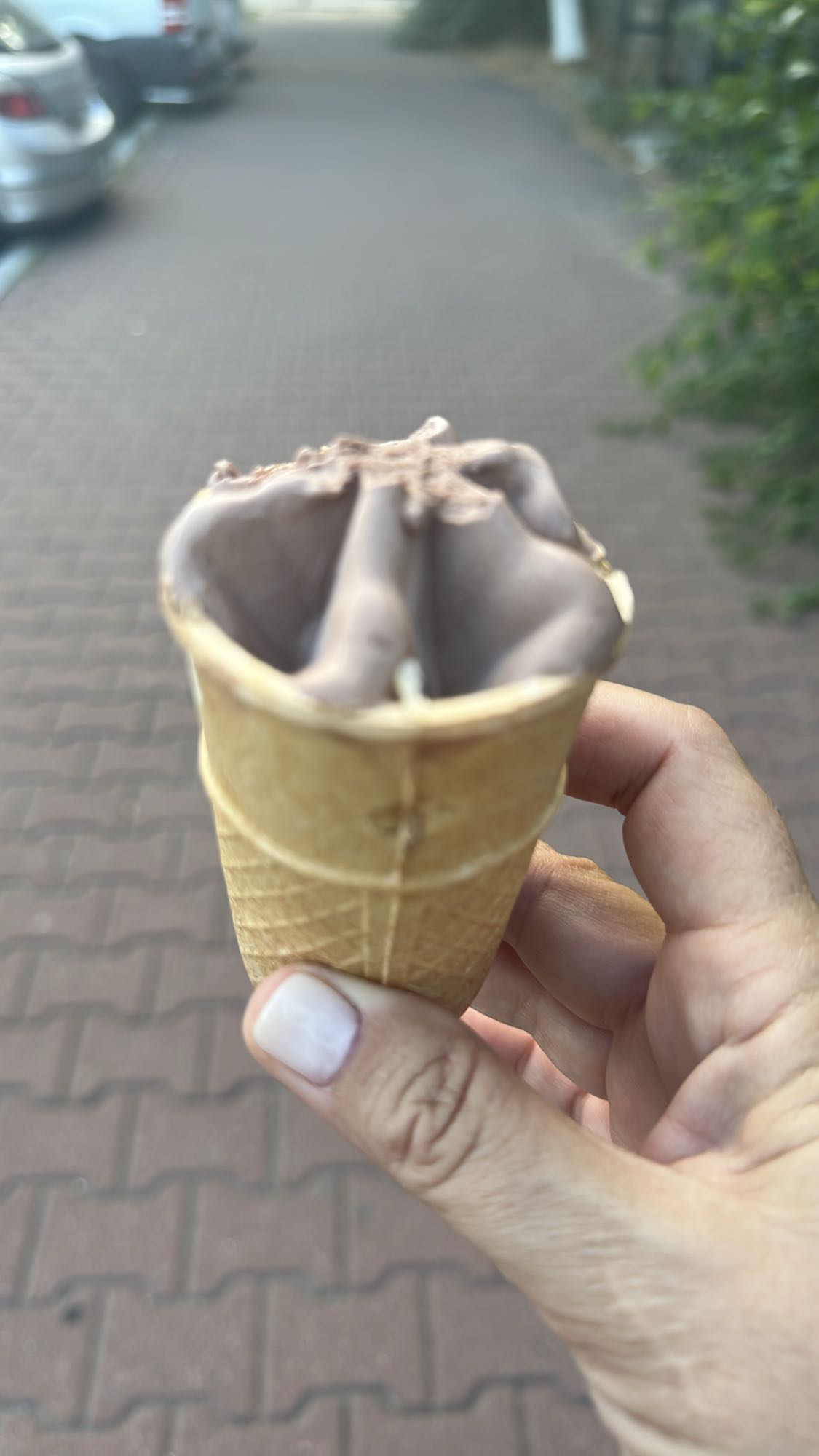 Chocolate ice cream cone