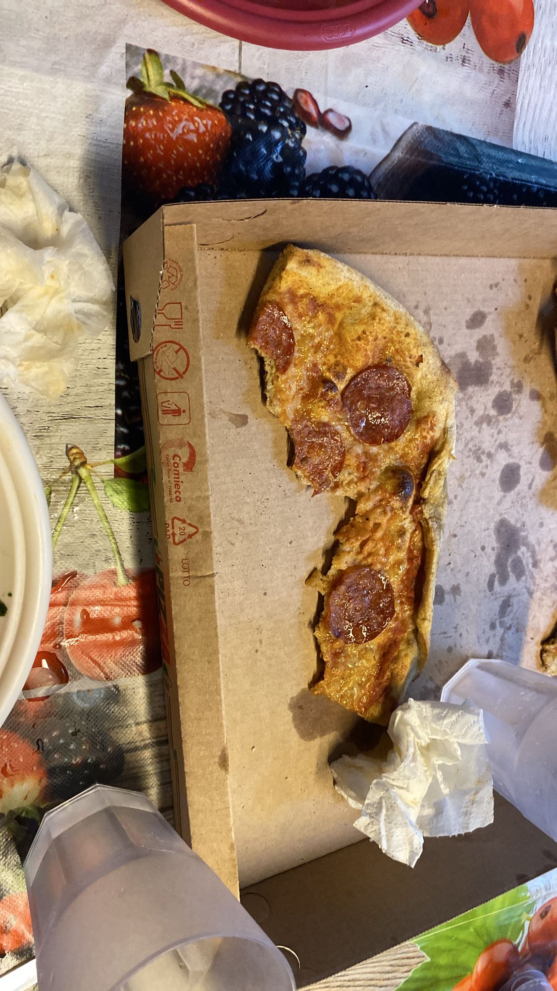 Pepperoni pizza slice