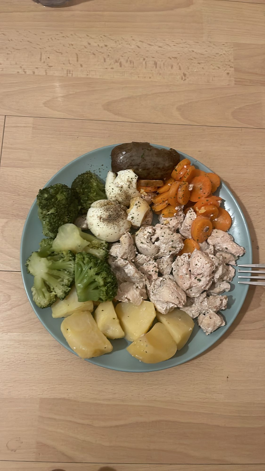 Assiette poulet légumes