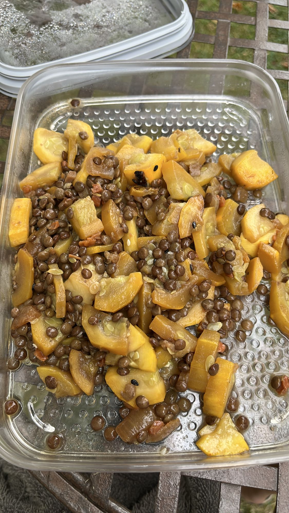 Lentilles et courgettes