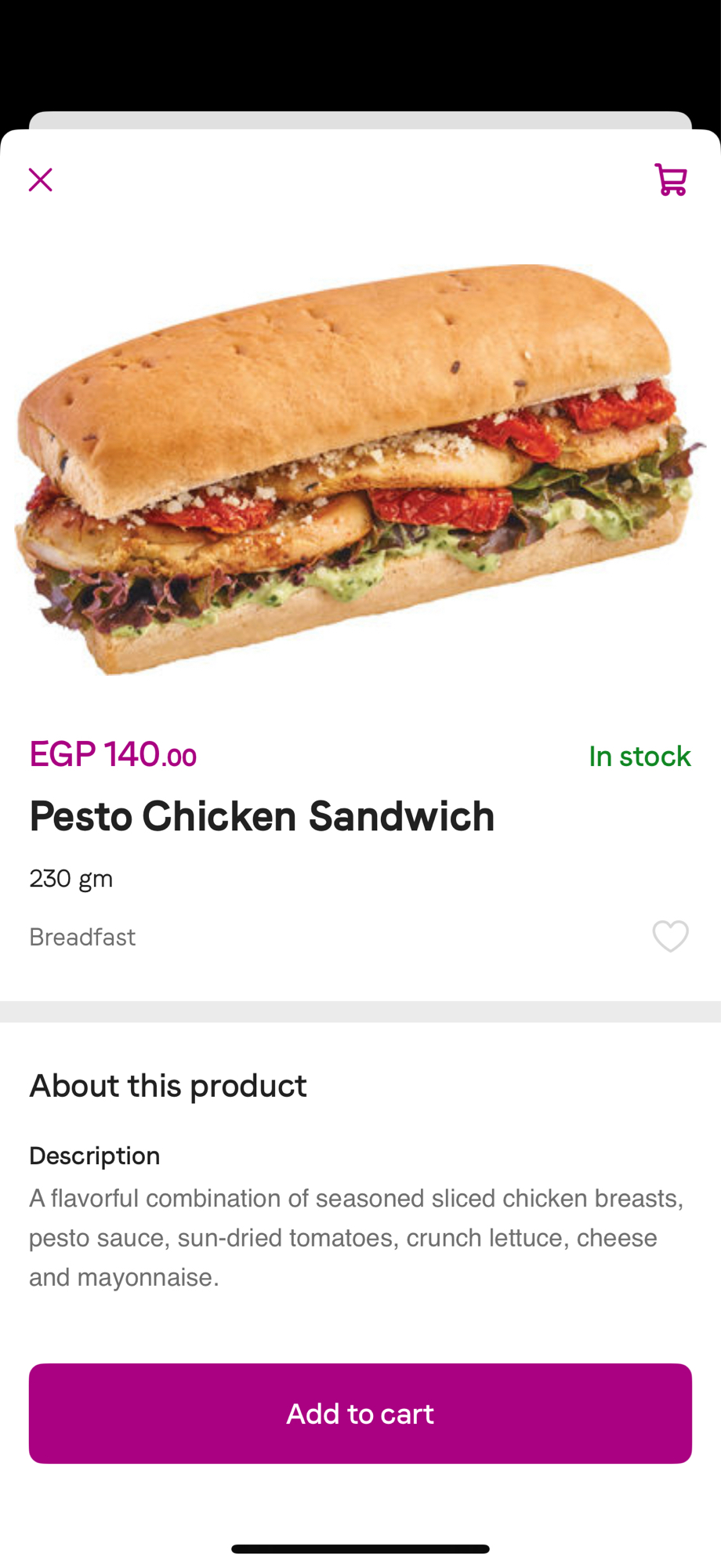 Pesto Chicken Sandwich