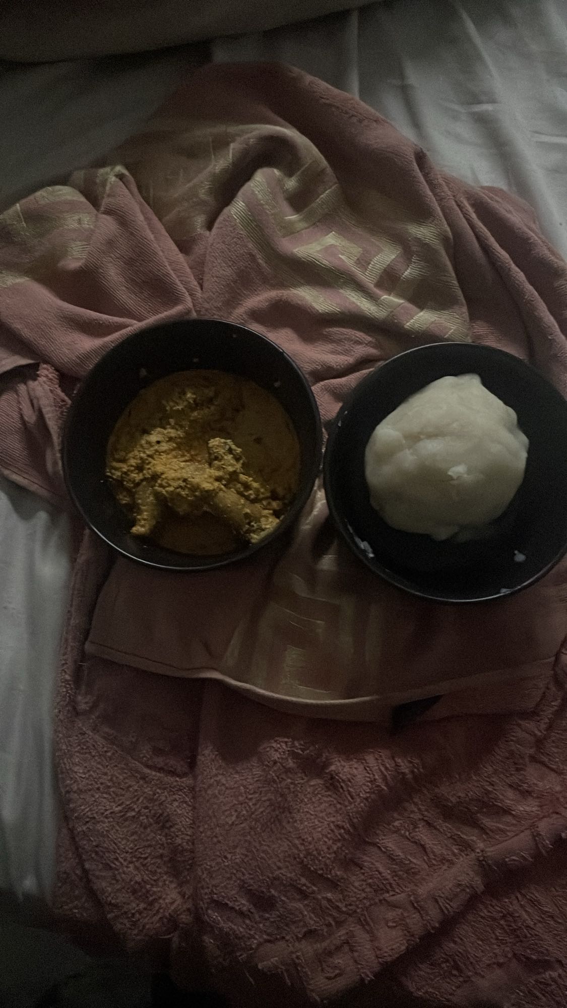 Pounded yam with egusi