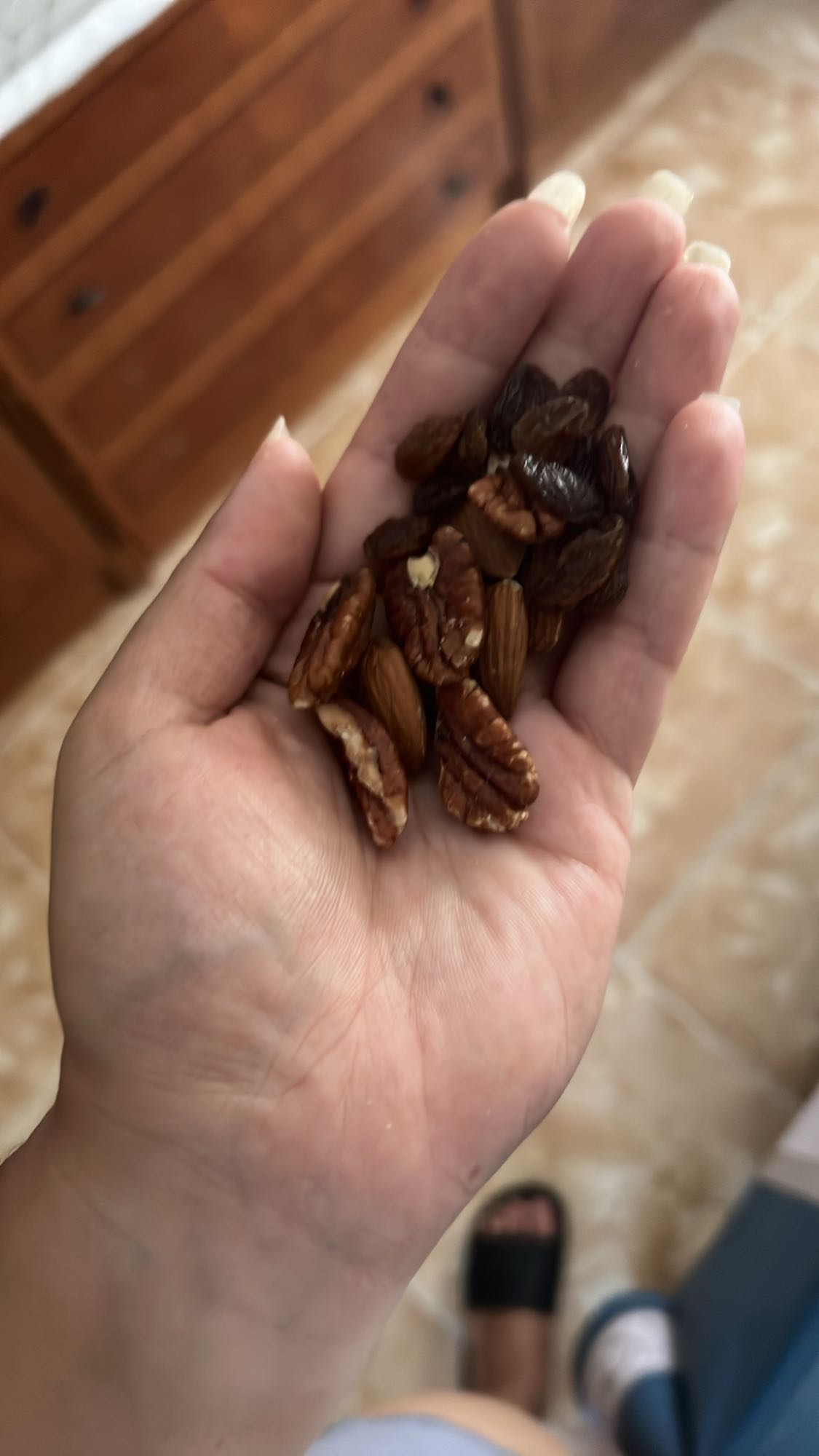 mezcla de nueces y pasas