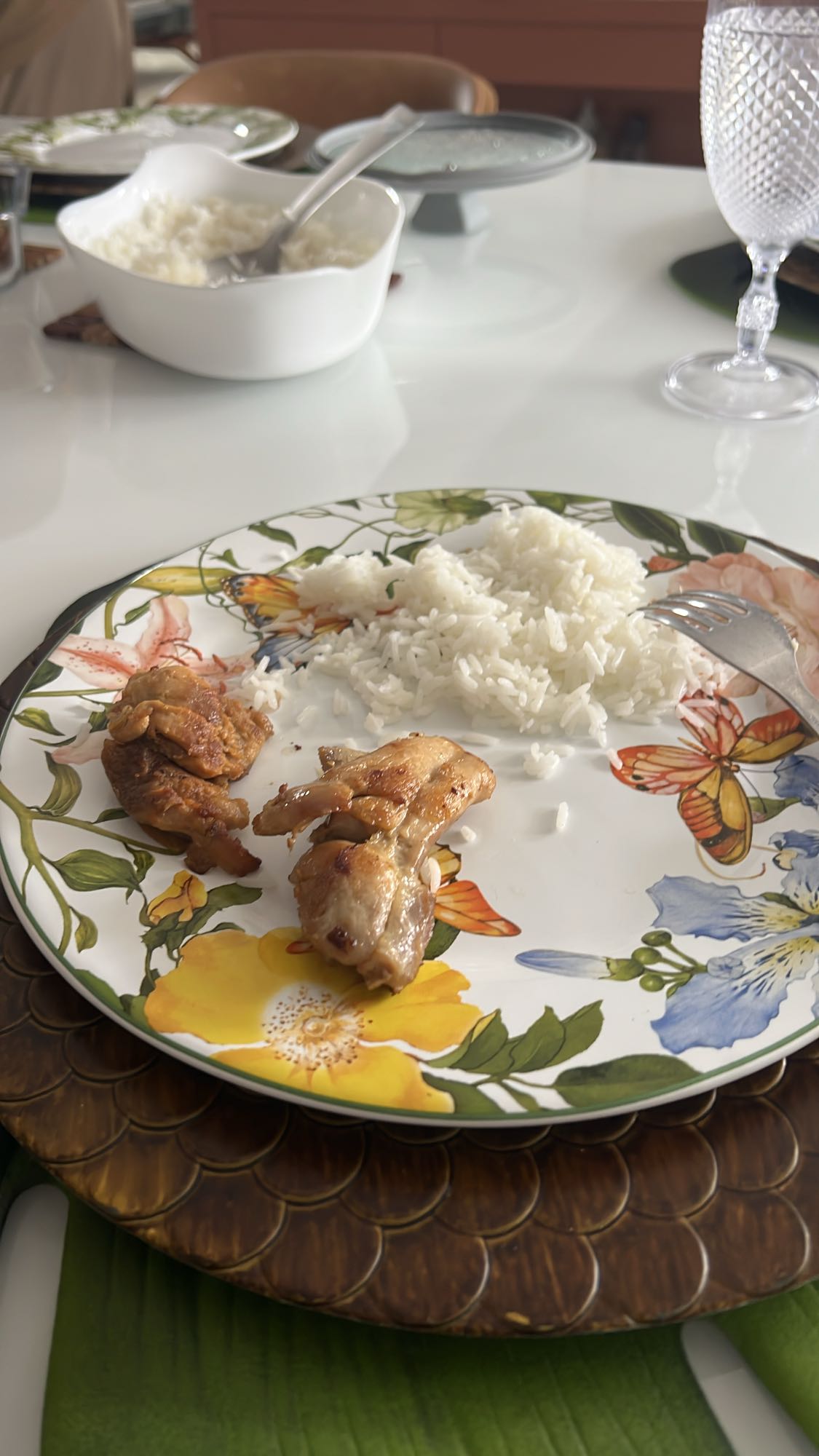 Frango com arroz branco