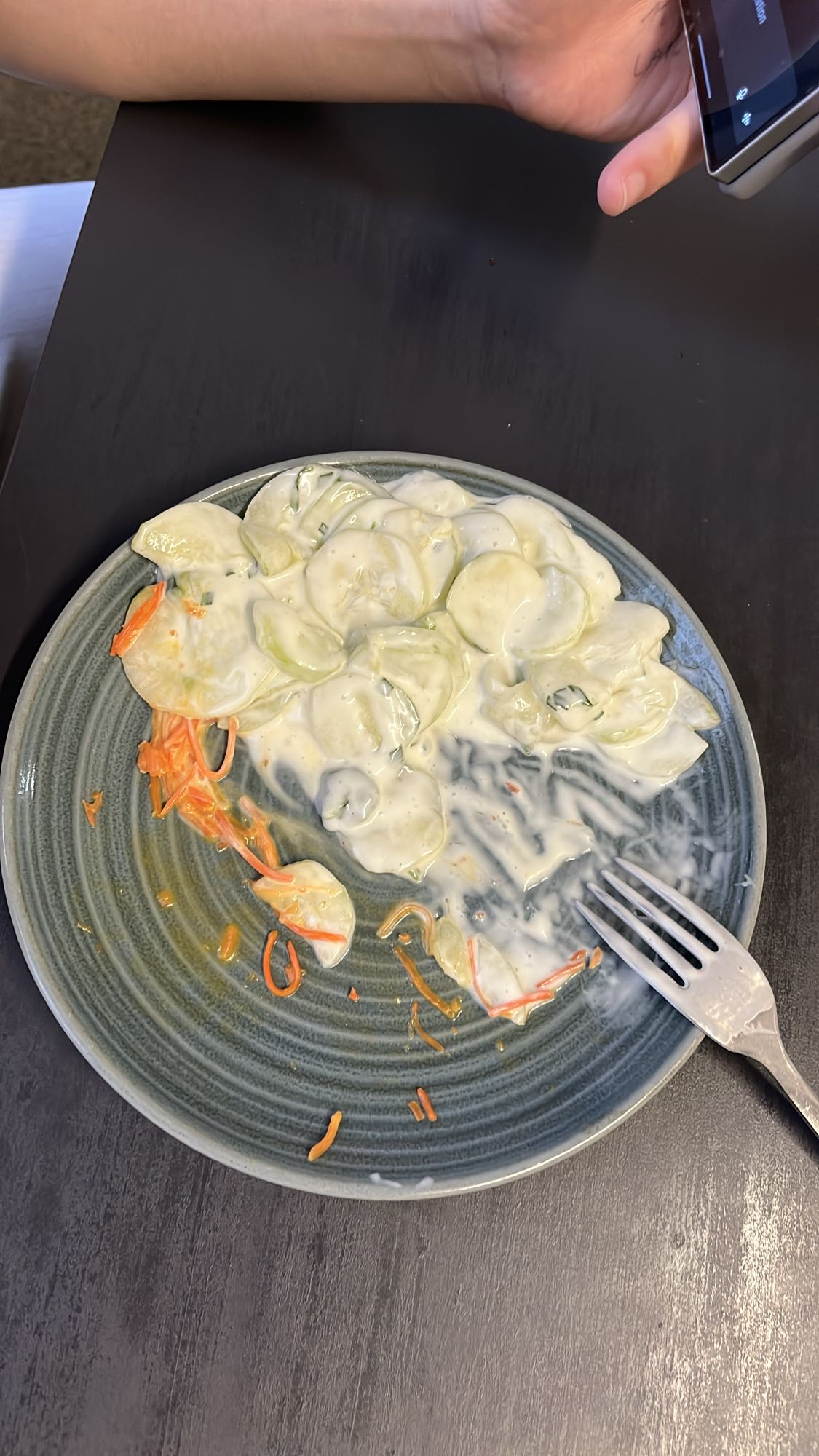 Salade concombre crème