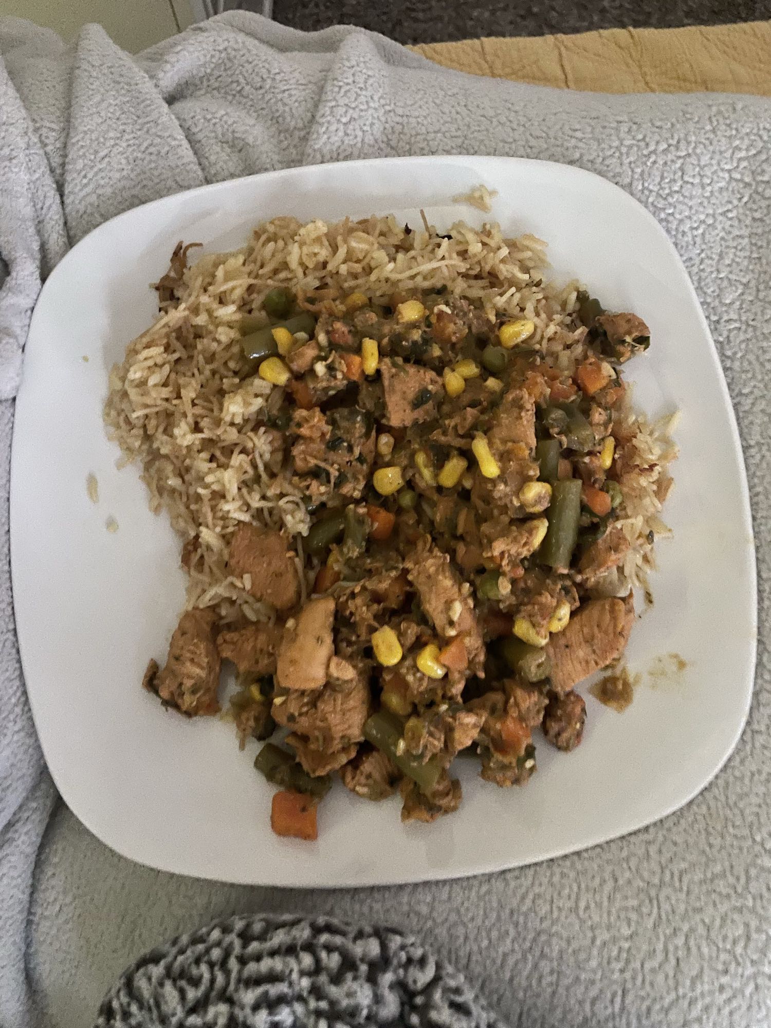 Chicken Veggie Rice Plate