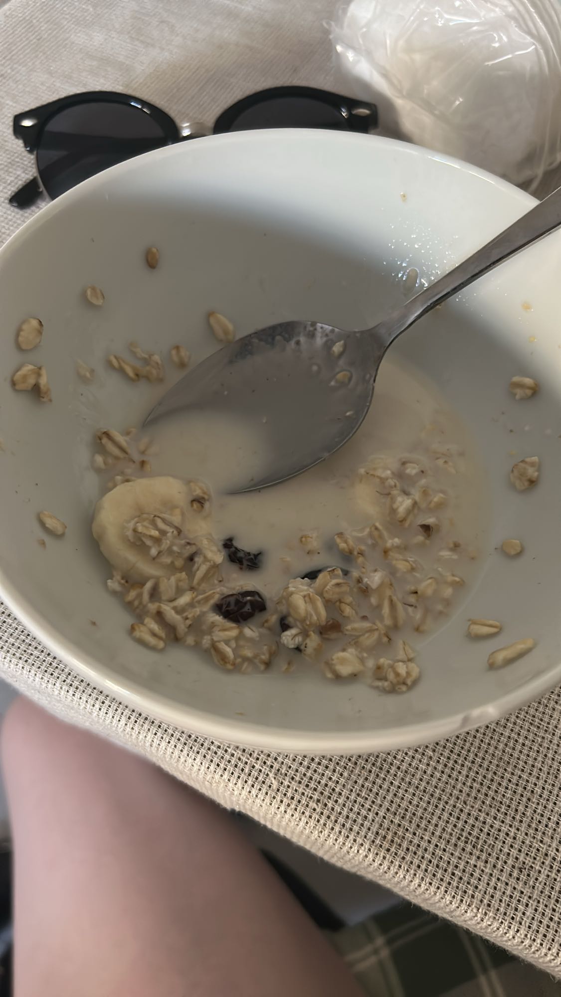 Fulgi ovăz cu banană și lapte