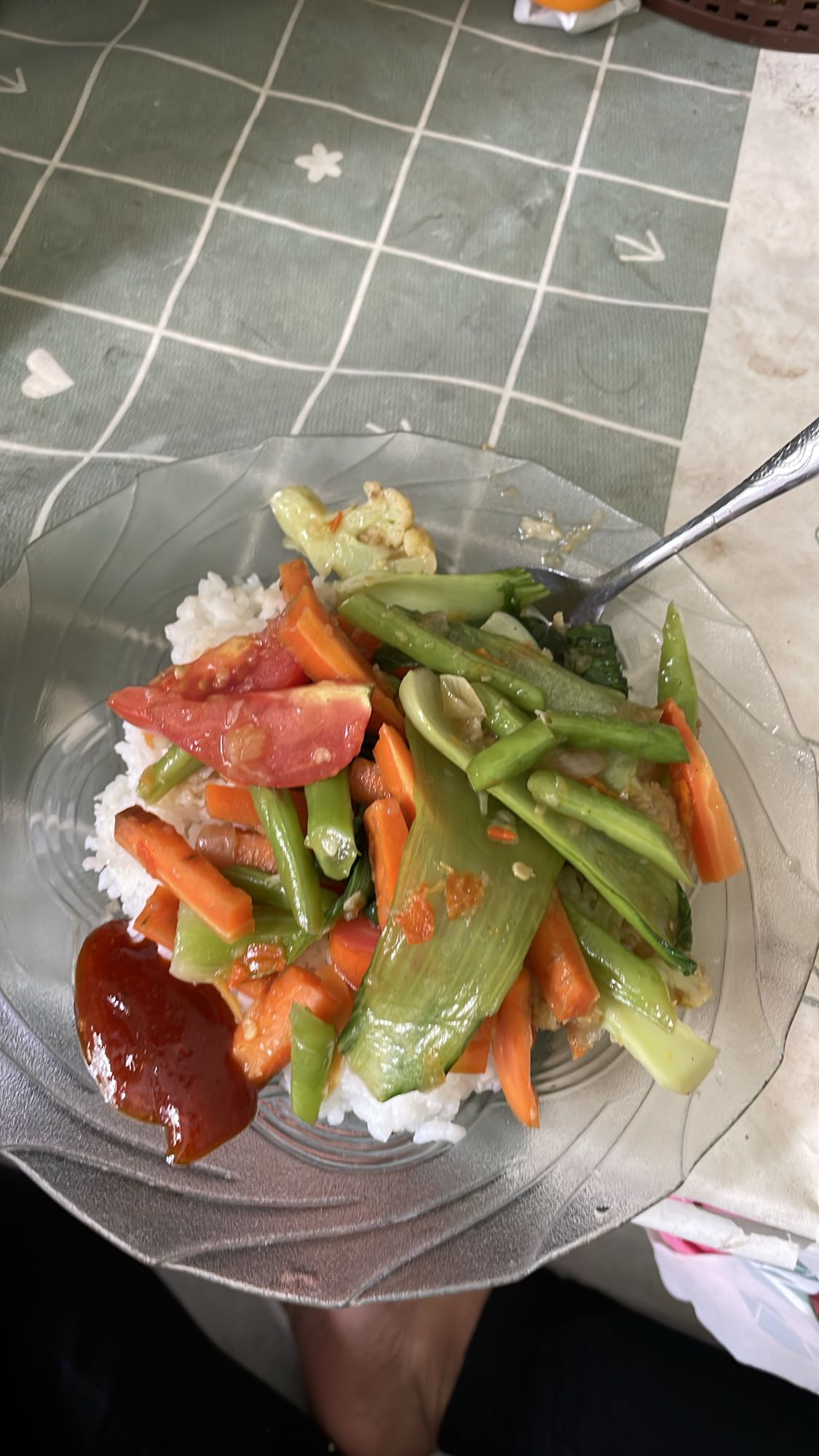 Veggie stir fry with rice