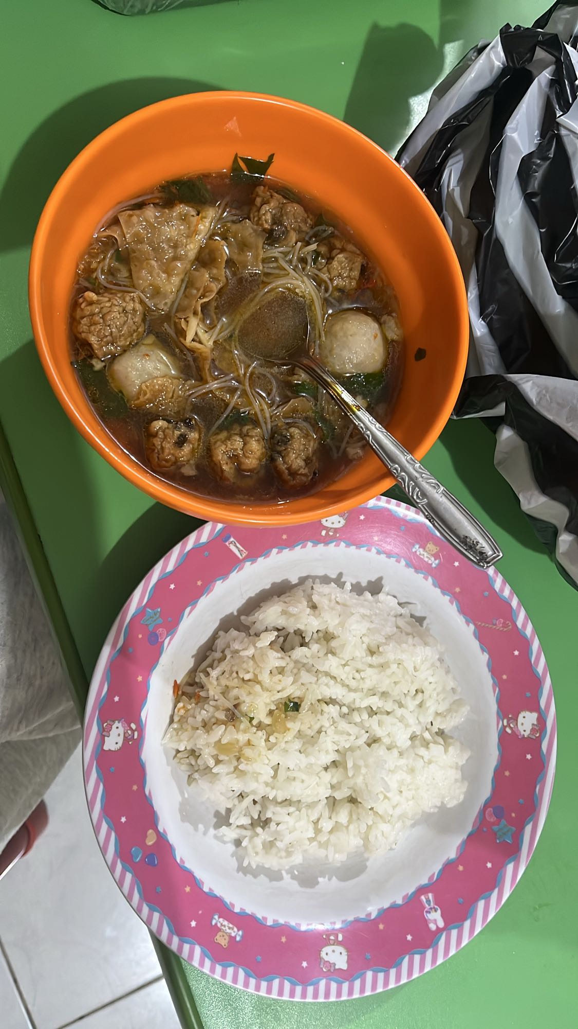 Bakso kuah & nasi putih