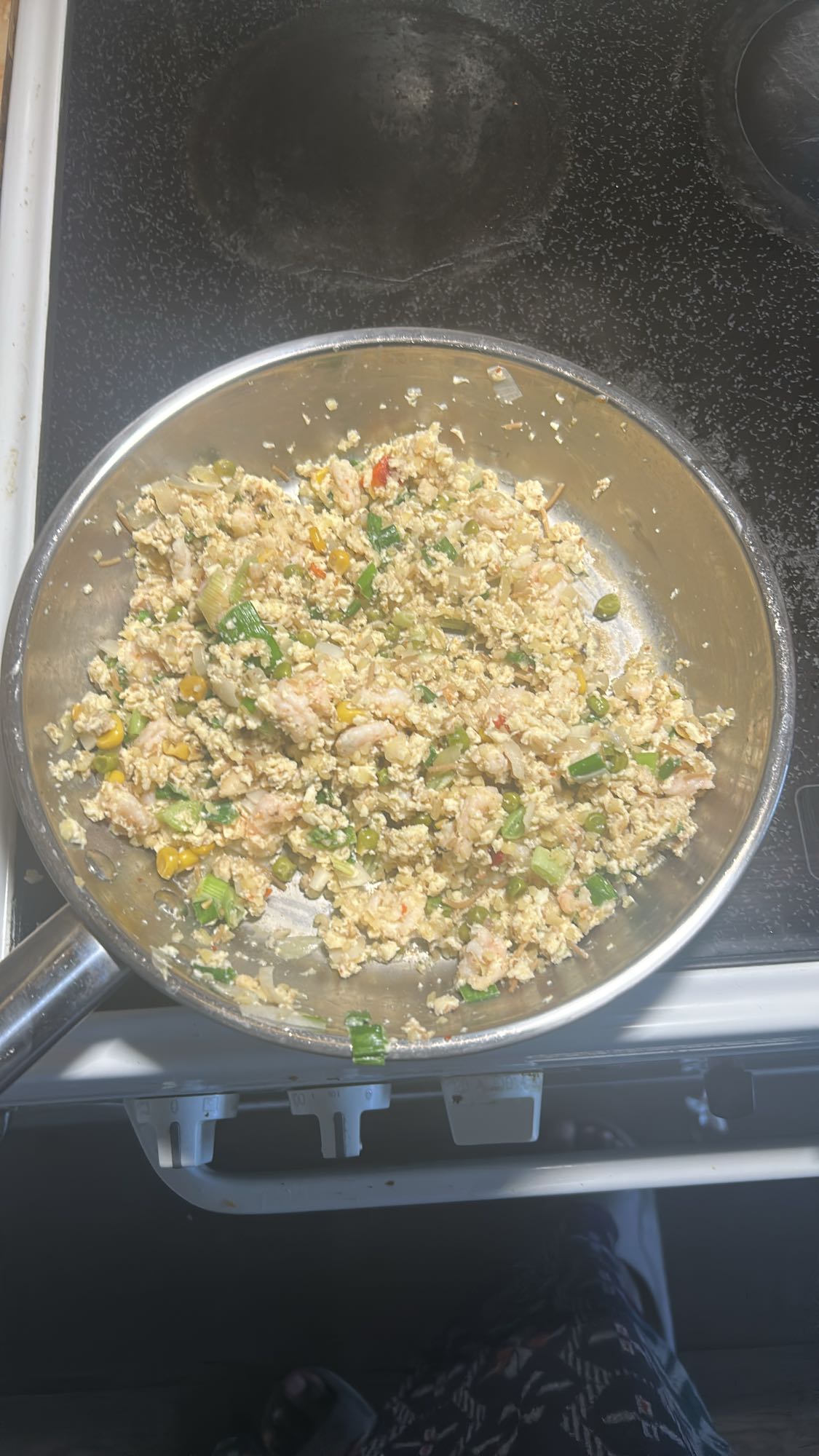 Grönsaksomelett med räkor