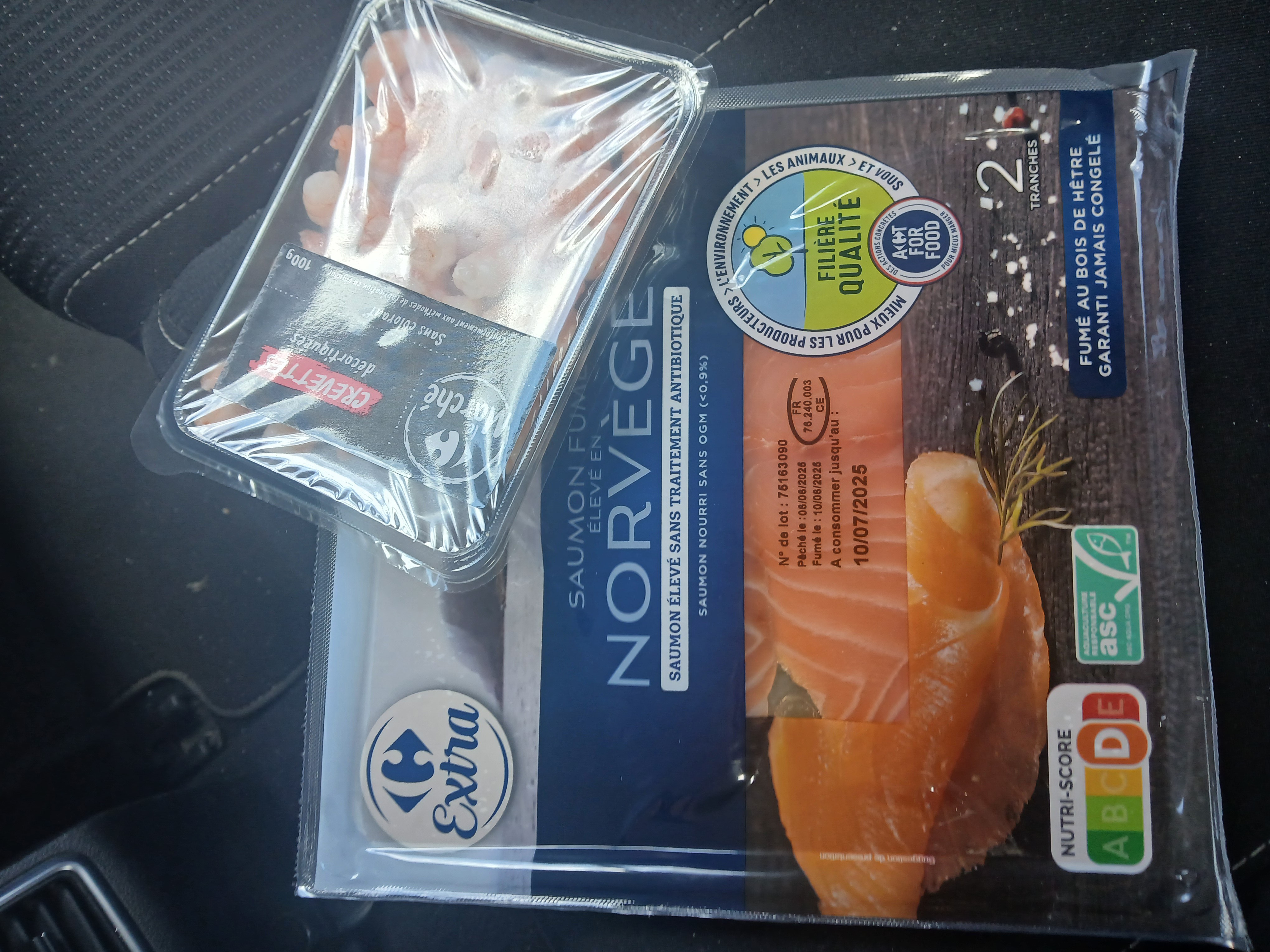 Saumon fumé et crevettes