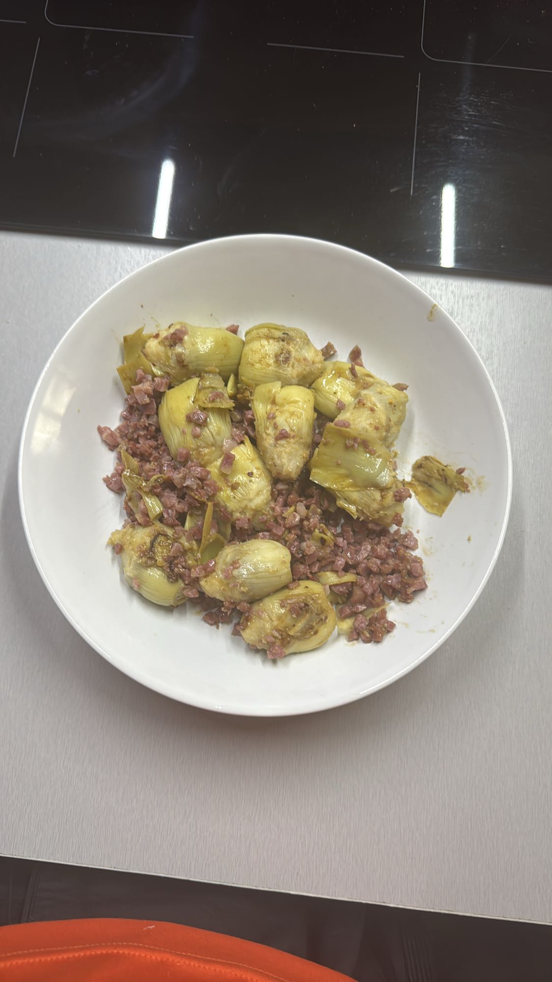 alcachofas con jamón