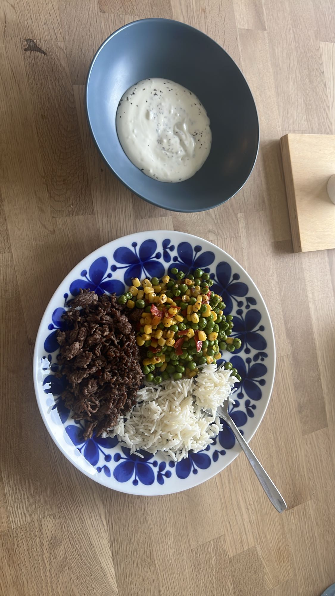 Ris med köttfärs och sås