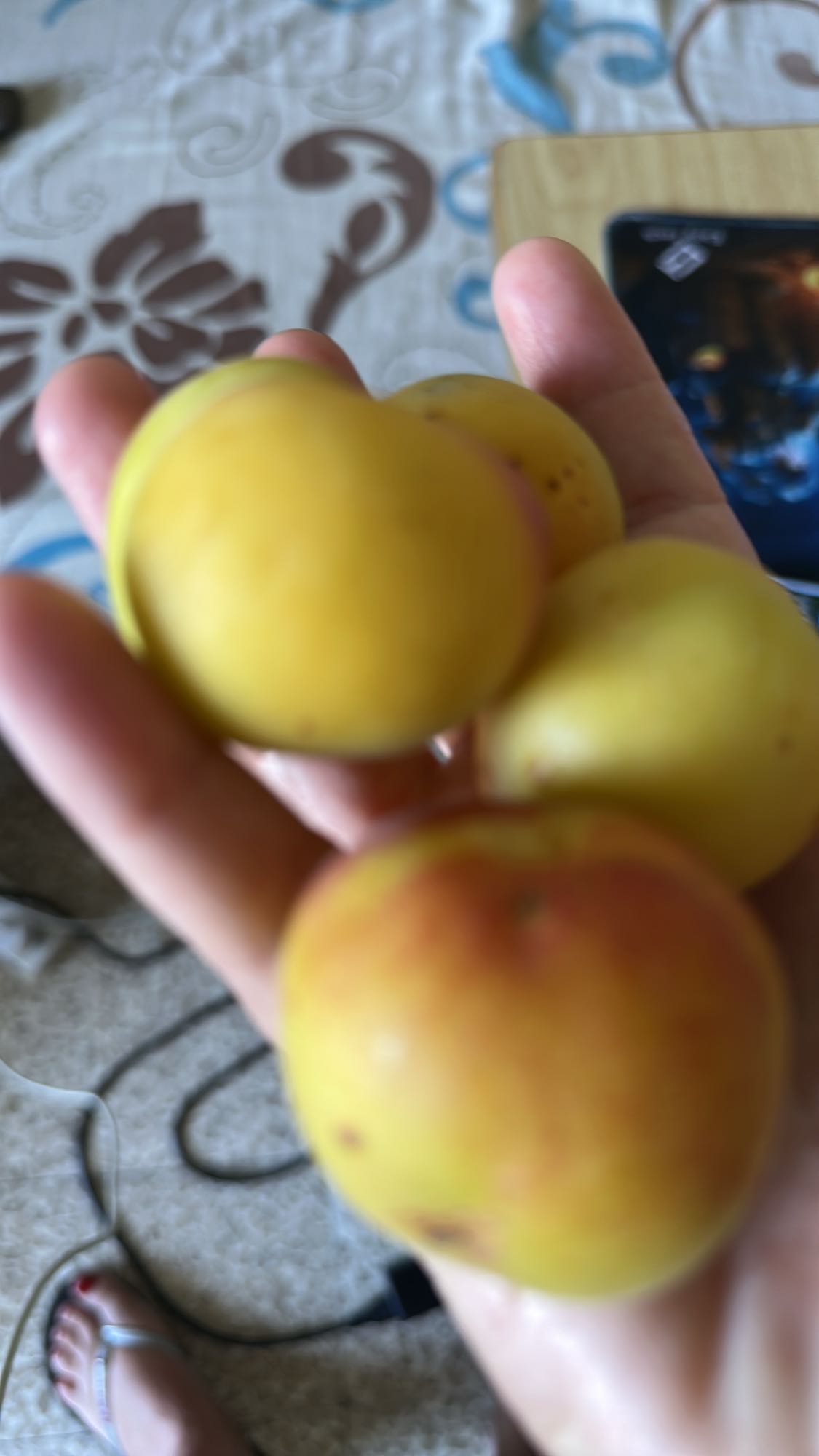 Yellow plums snack