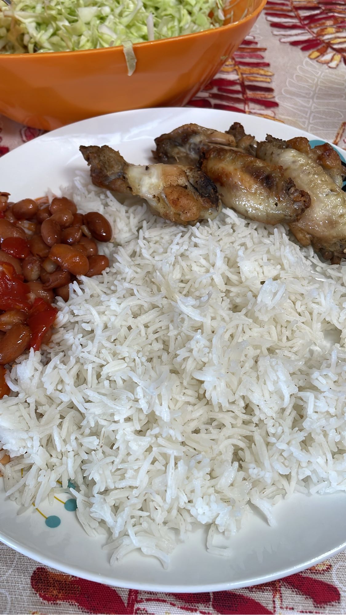 Rice, beans & chicken