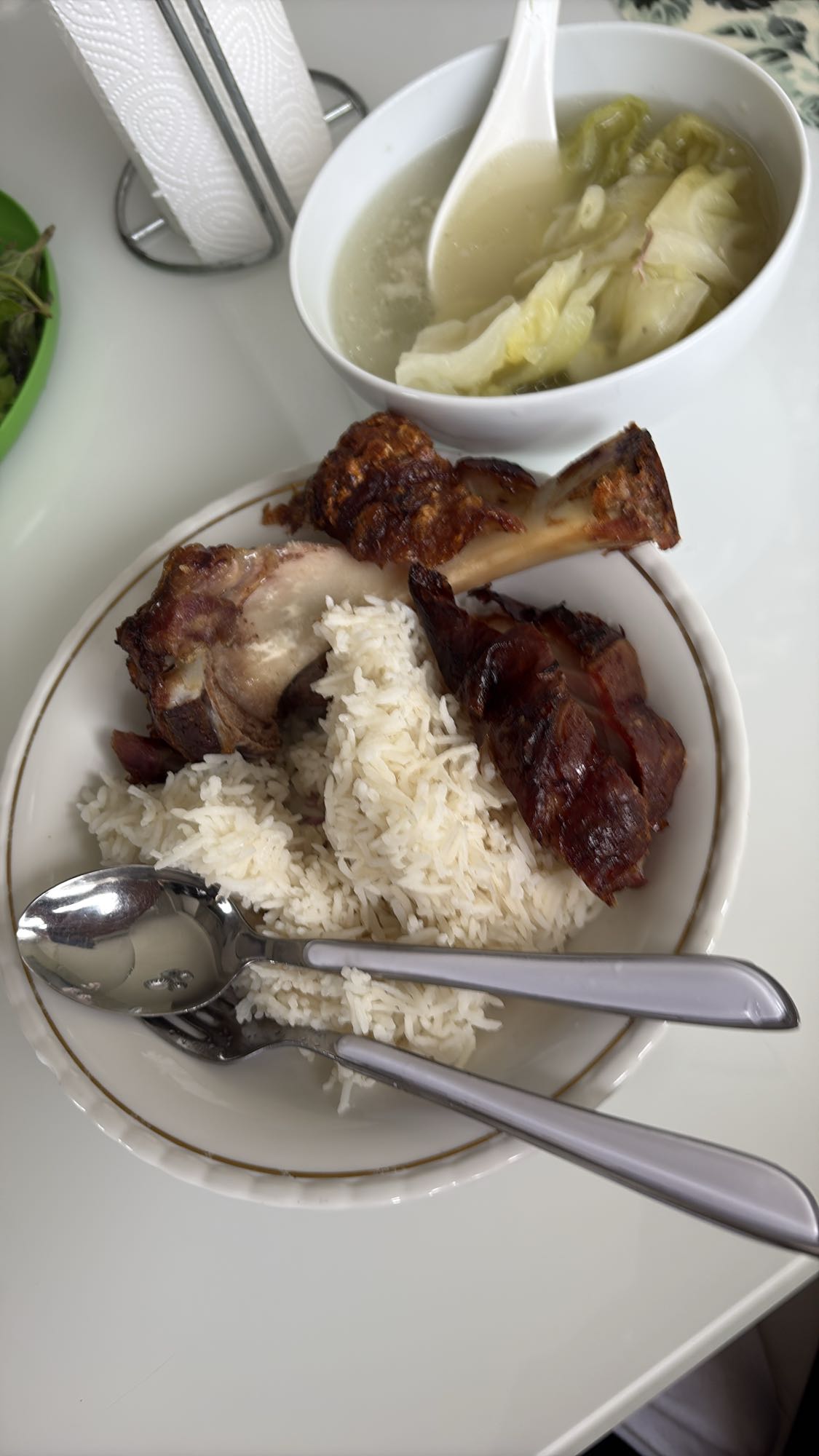 Roast Meat Rice with Soup