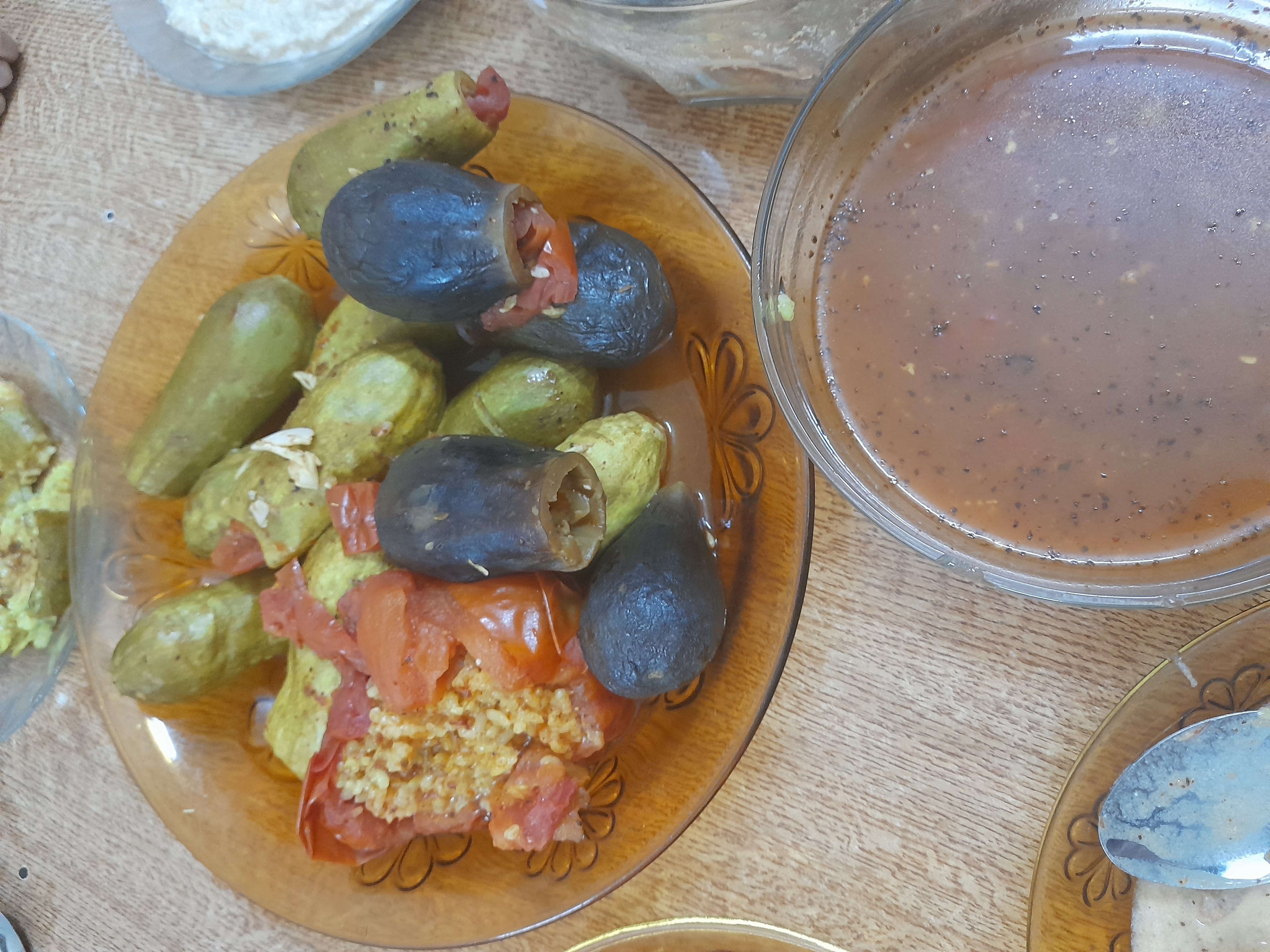 Stuffed zucchini and eggplant