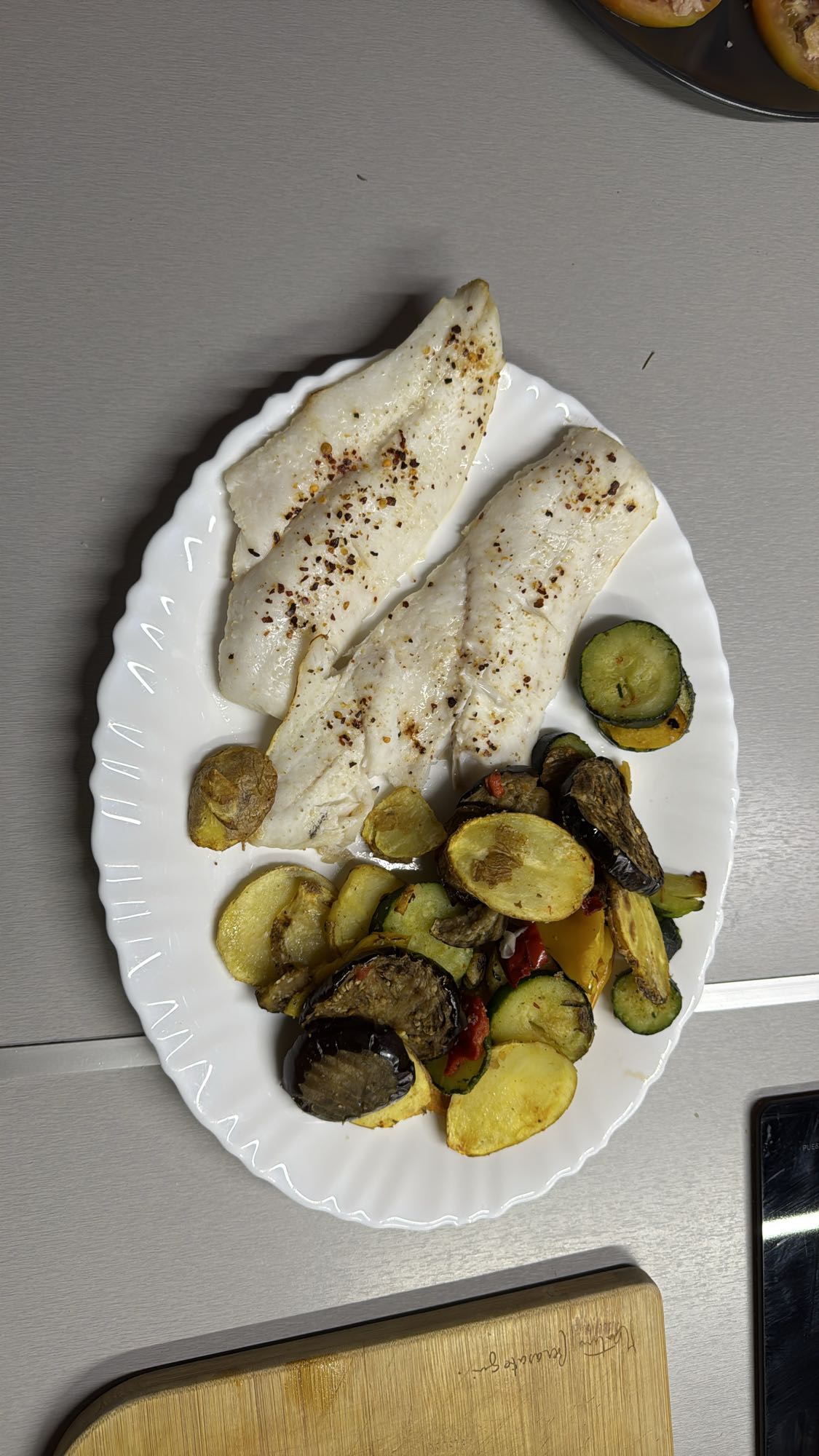 Pescado con verduras