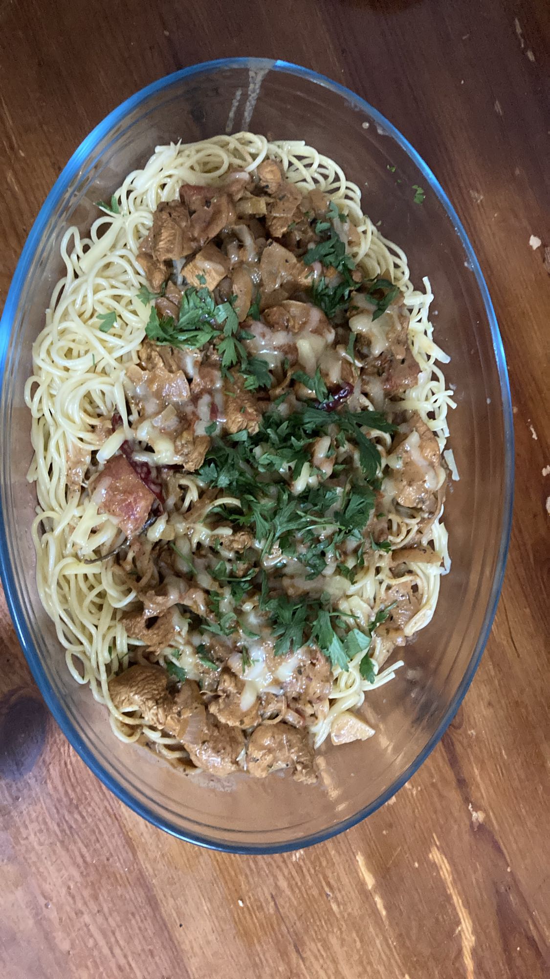 Pasta with beef and herbs
