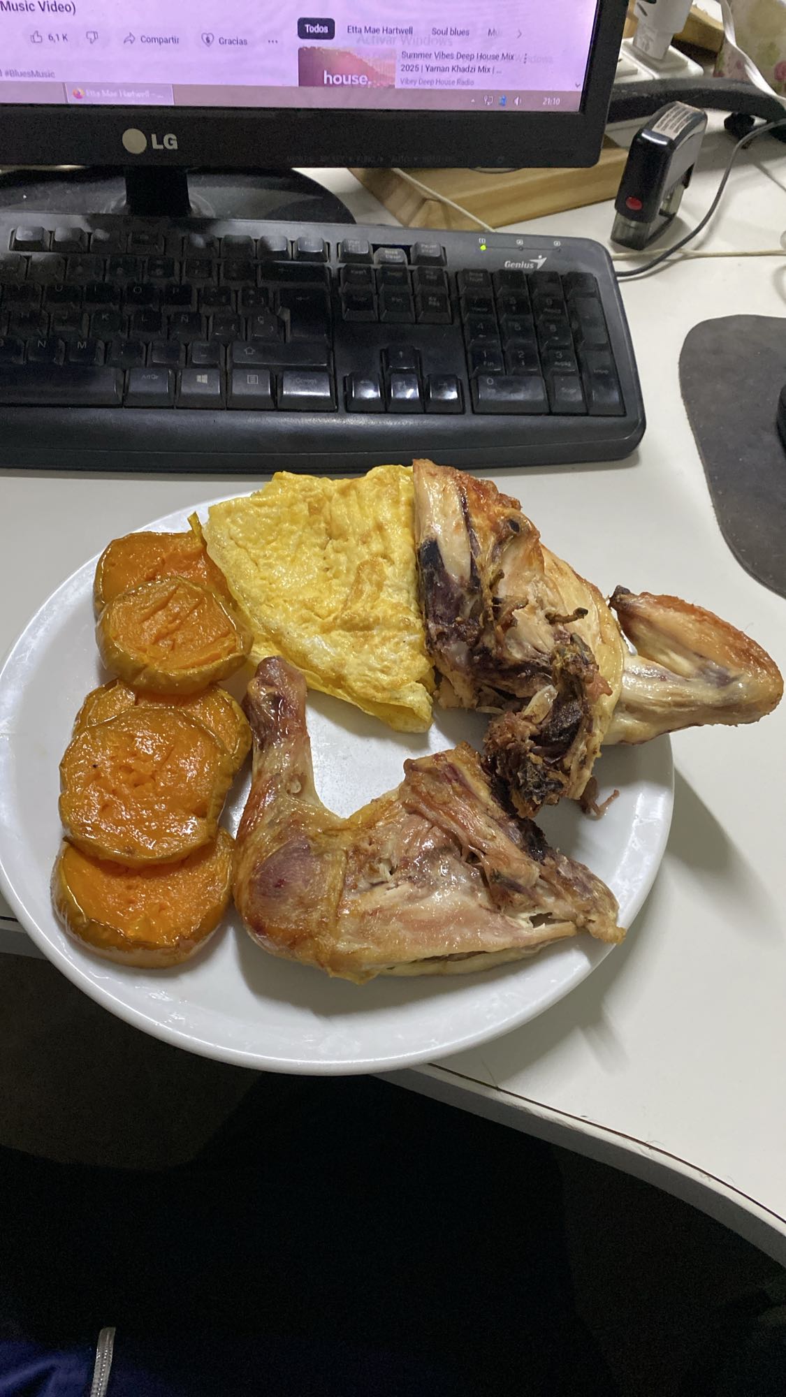Pollo, batata y tortilla