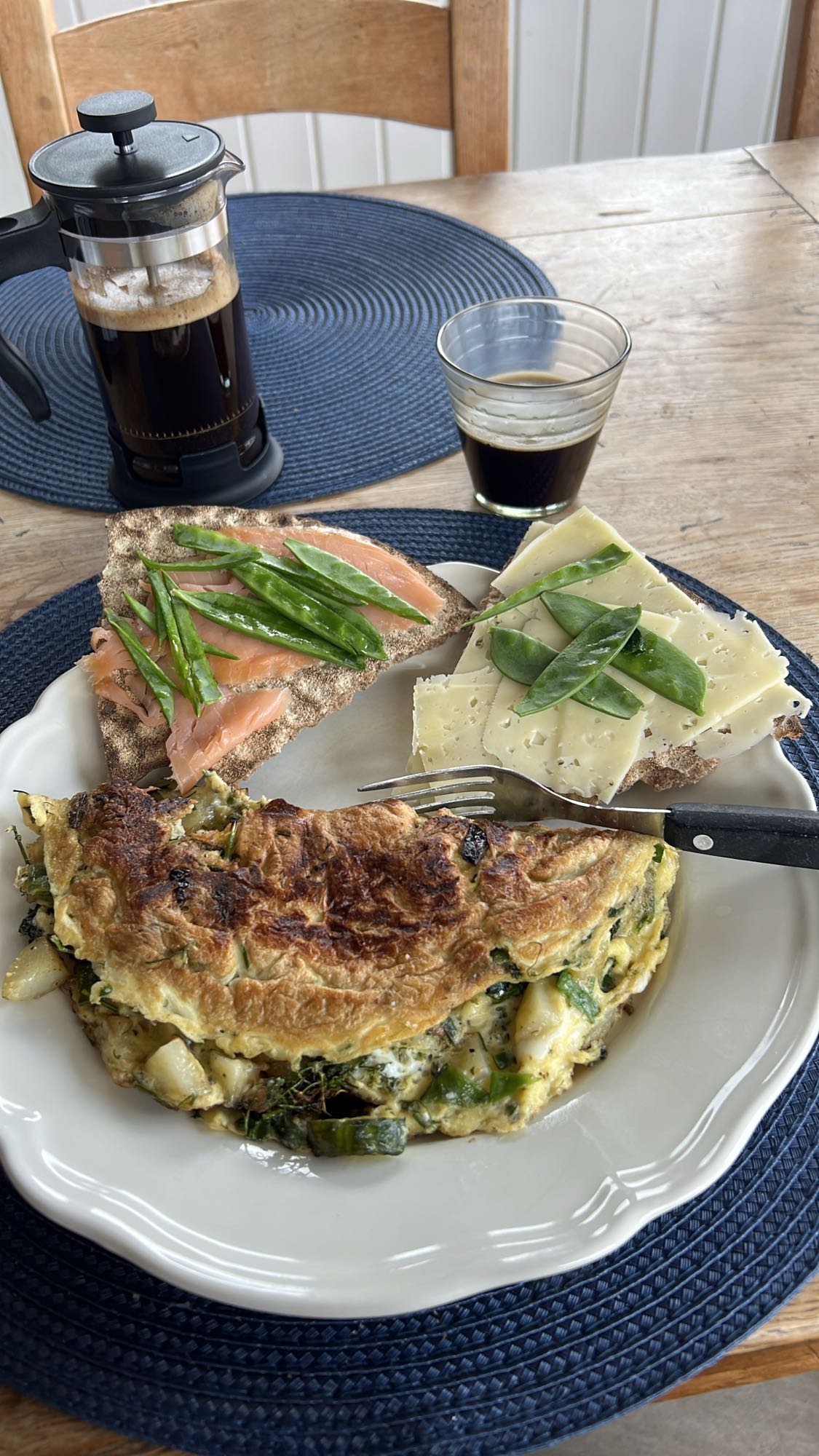 Omelett med knäckebröd