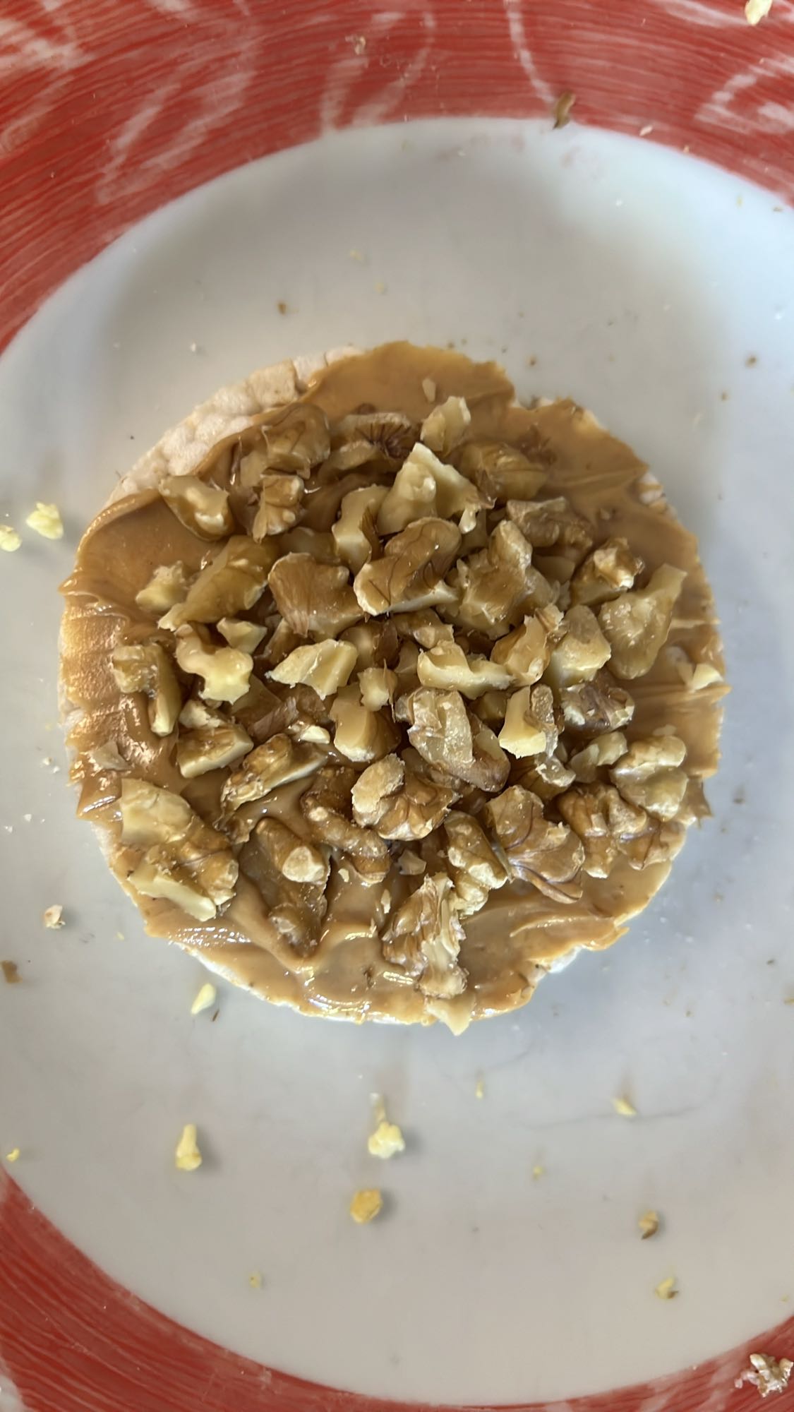 Rice cake with PB & nuts