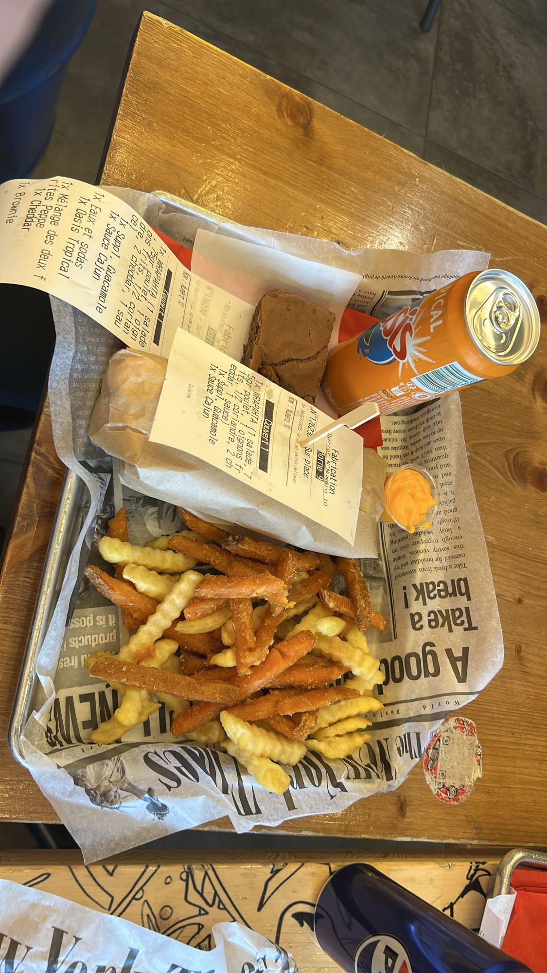 Menu burger frites soda