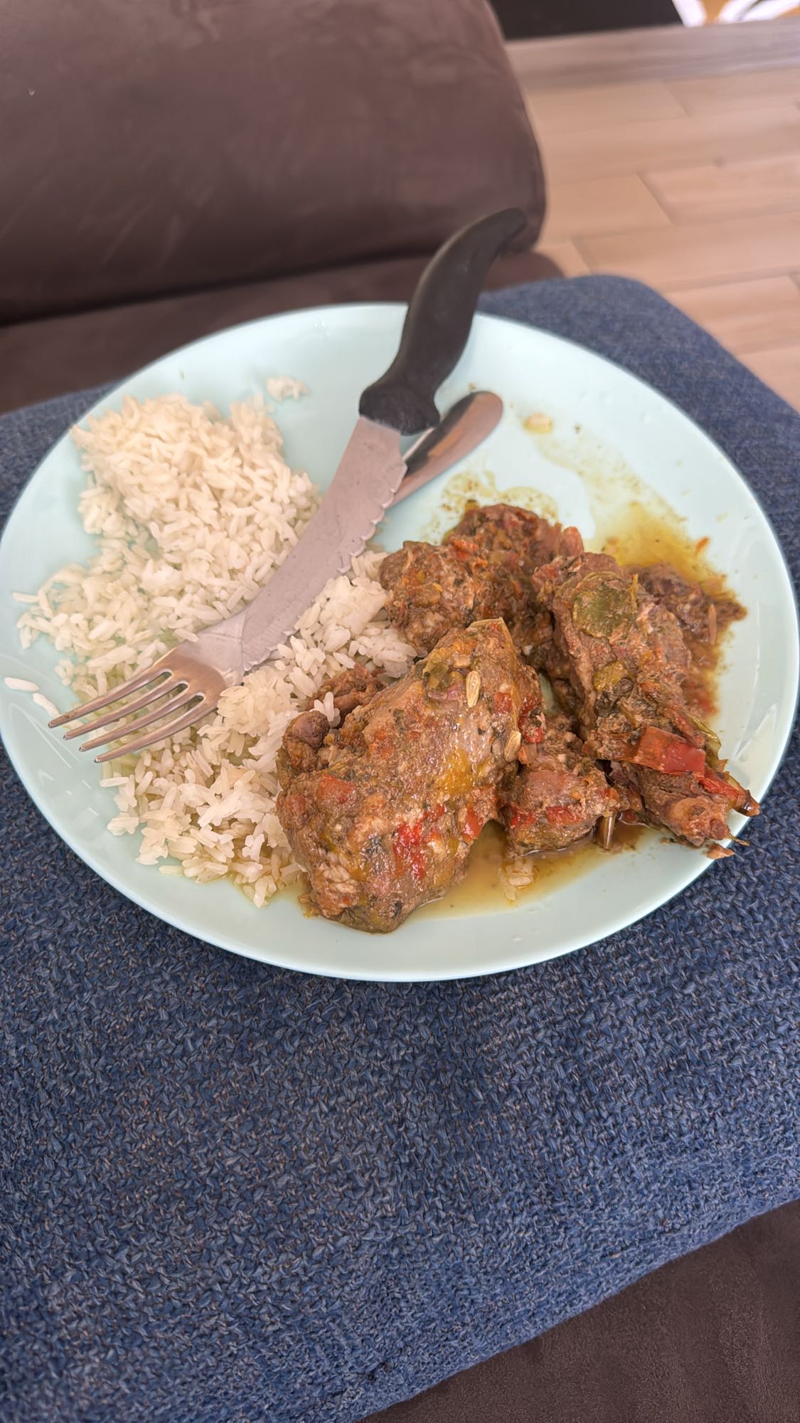 Rice with spicy meat