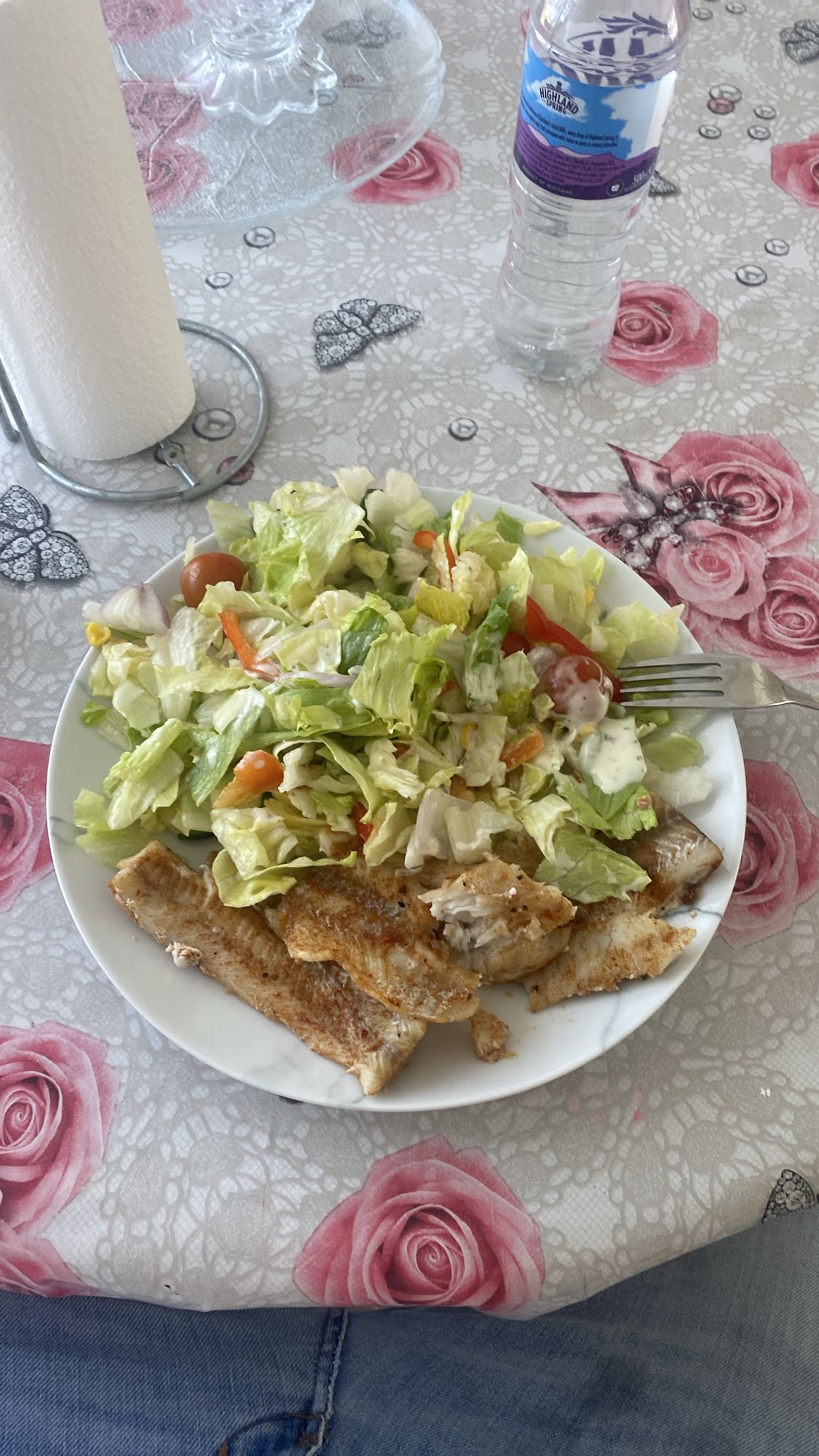 Grilled Fish with Salad